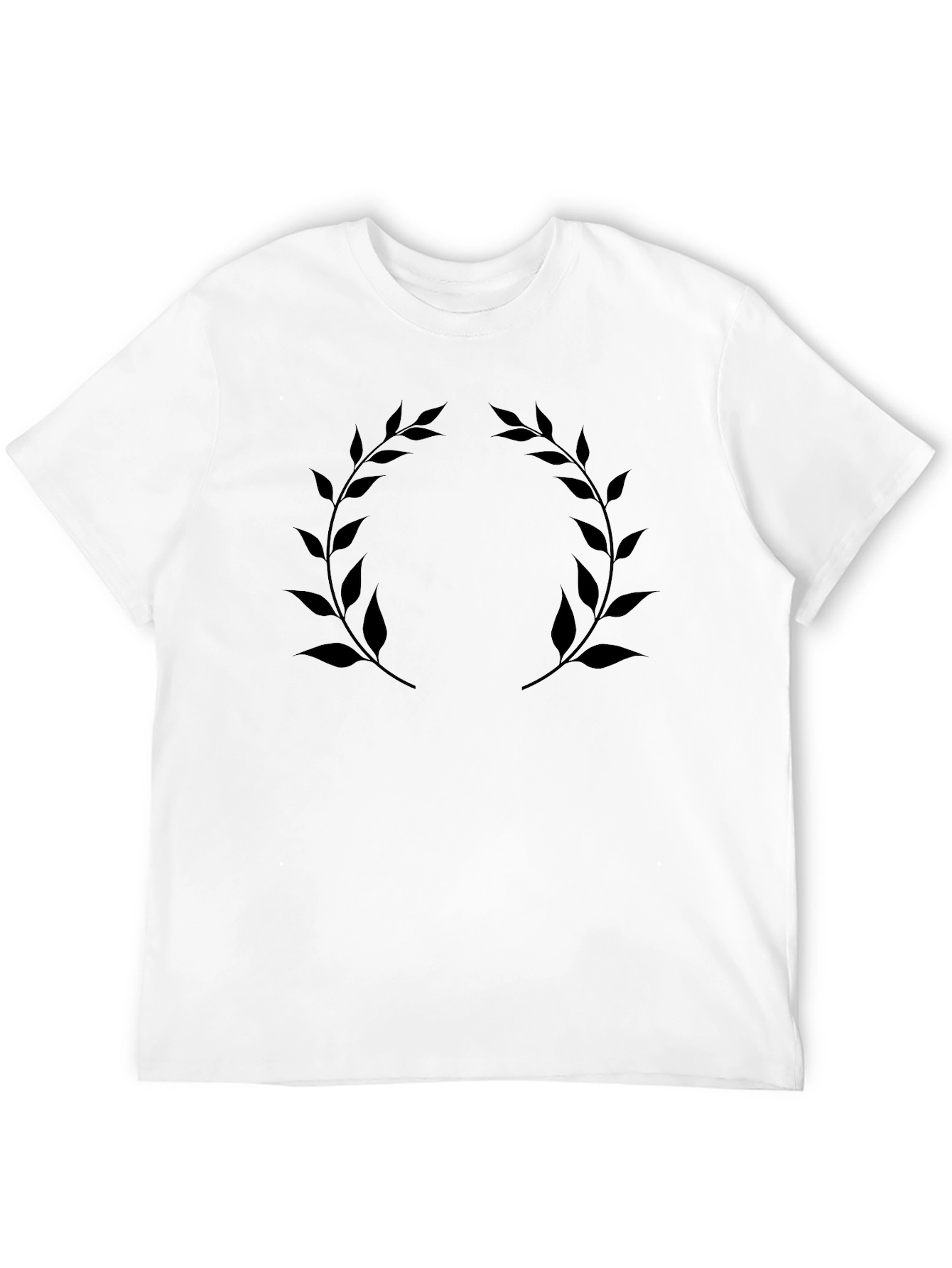 Classic Black Tee with Laurel Wreath Graphic