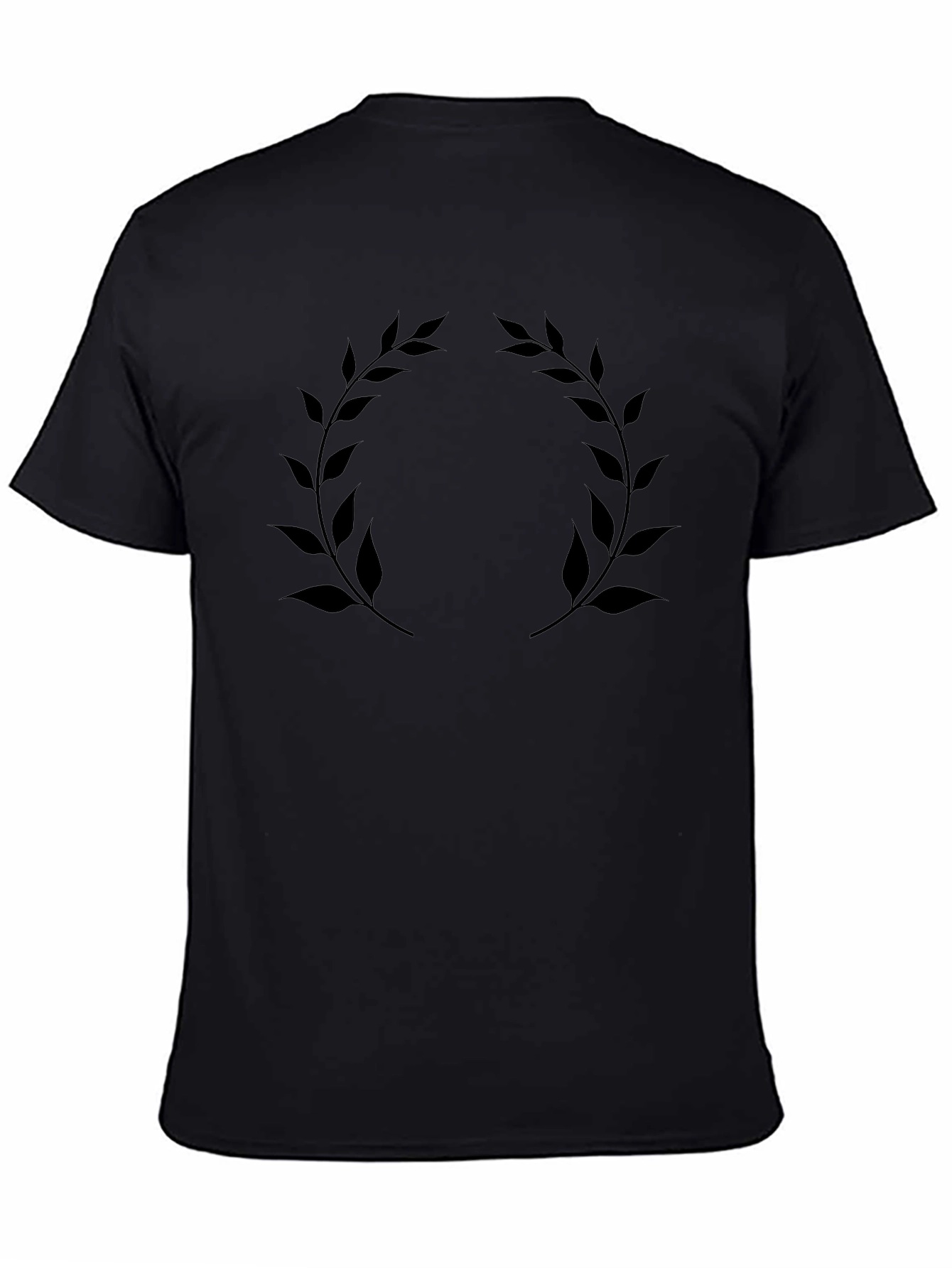Classic Black Tee with Laurel Wreath Graphic