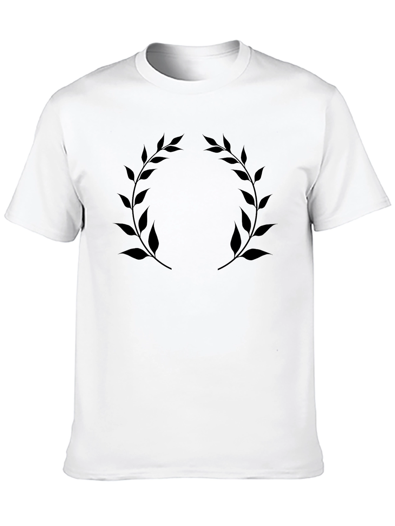 Classic Black Tee with Laurel Wreath Graphic