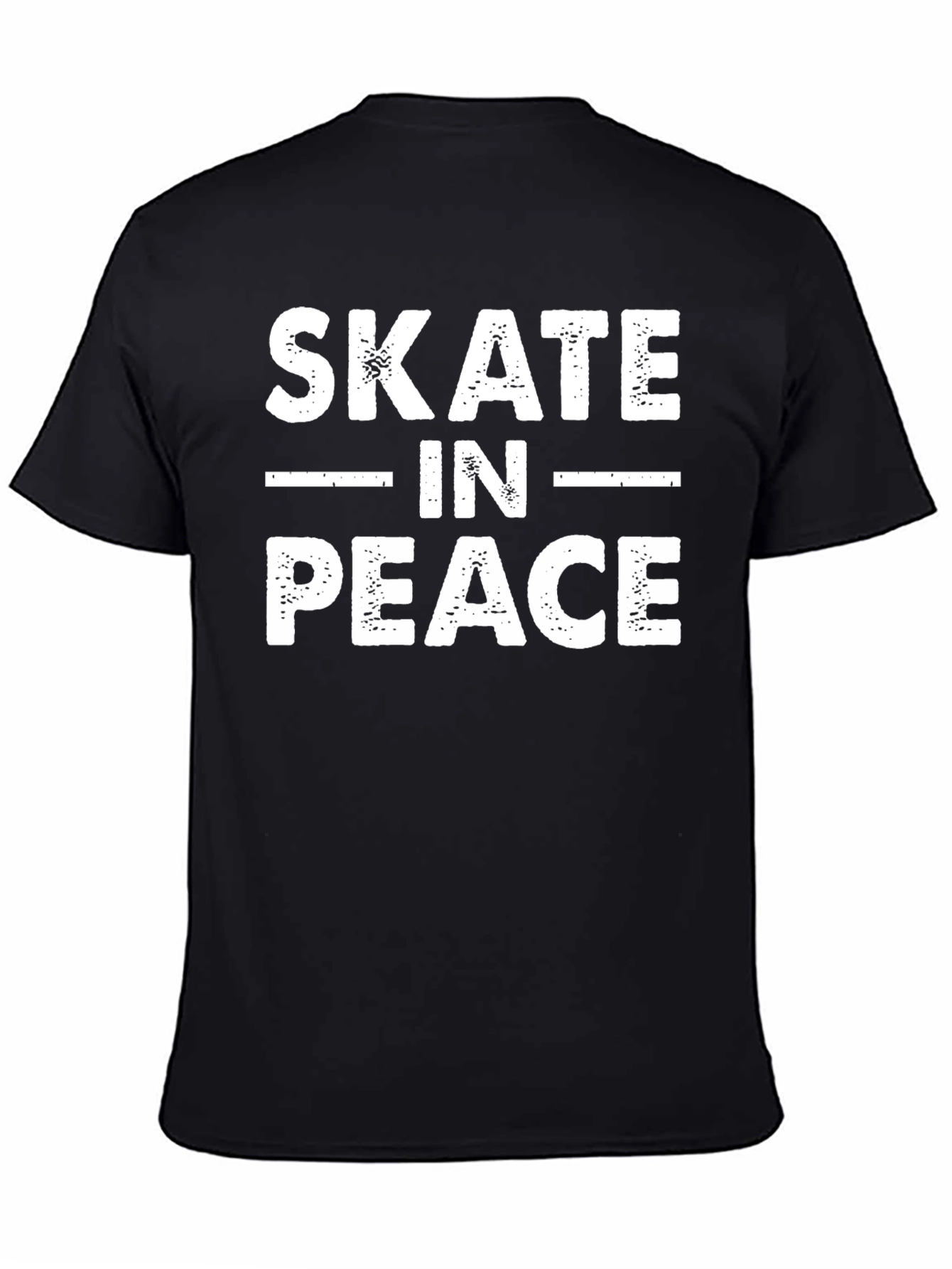Skate in Peace Black Graphic Tee Shirt