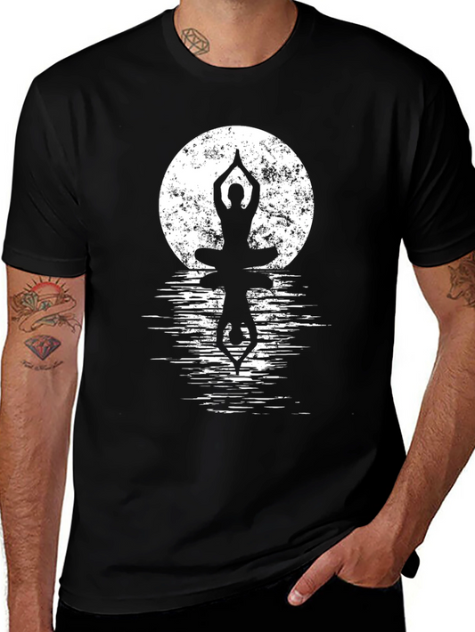 Yoga Moon Silhouette Tee - Meditation Zen Shirt