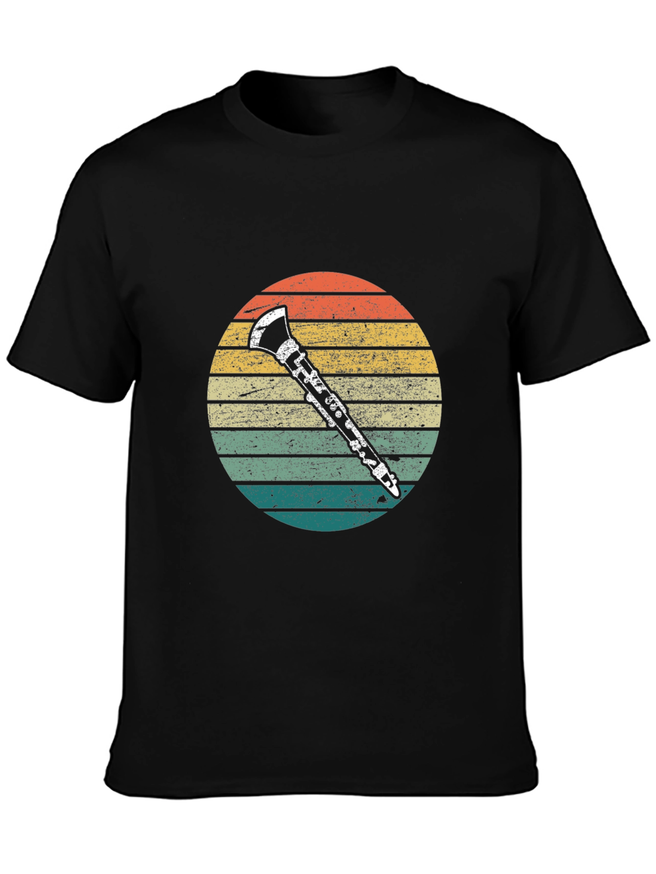 Retro Clarinet Sunset T-Shirt - Music Lover Tee