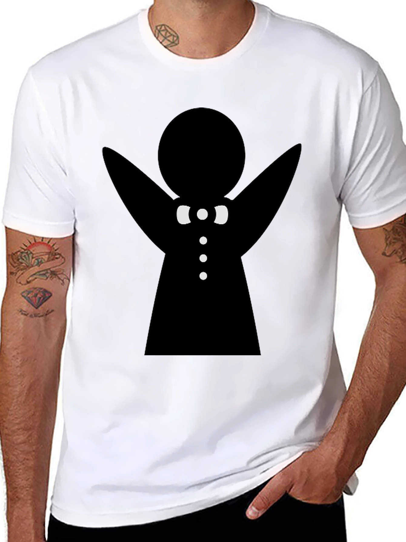 Gingerbread Man Graphic Tee - Black Cotton T-Shirt