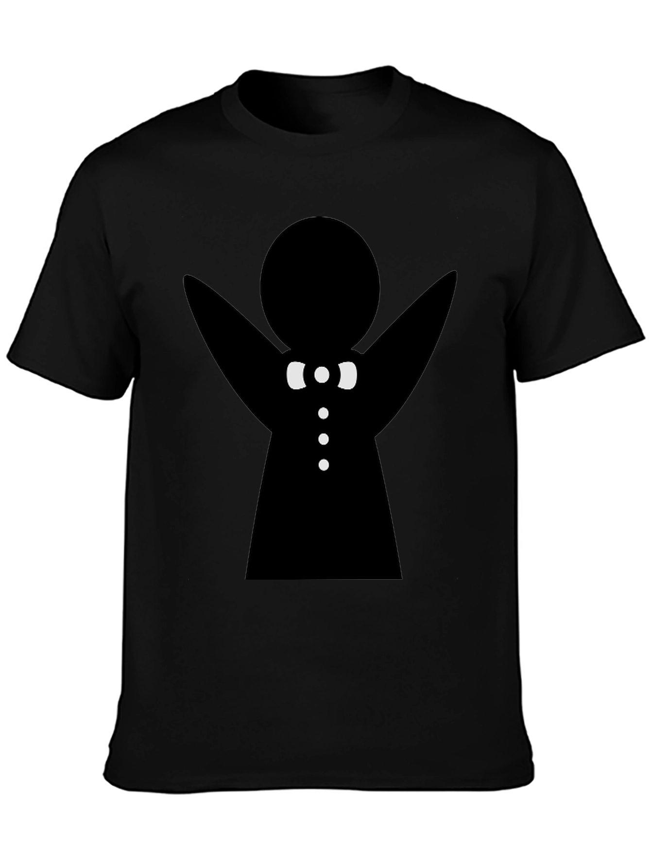 Gingerbread Man Graphic Tee - Black Cotton T-Shirt