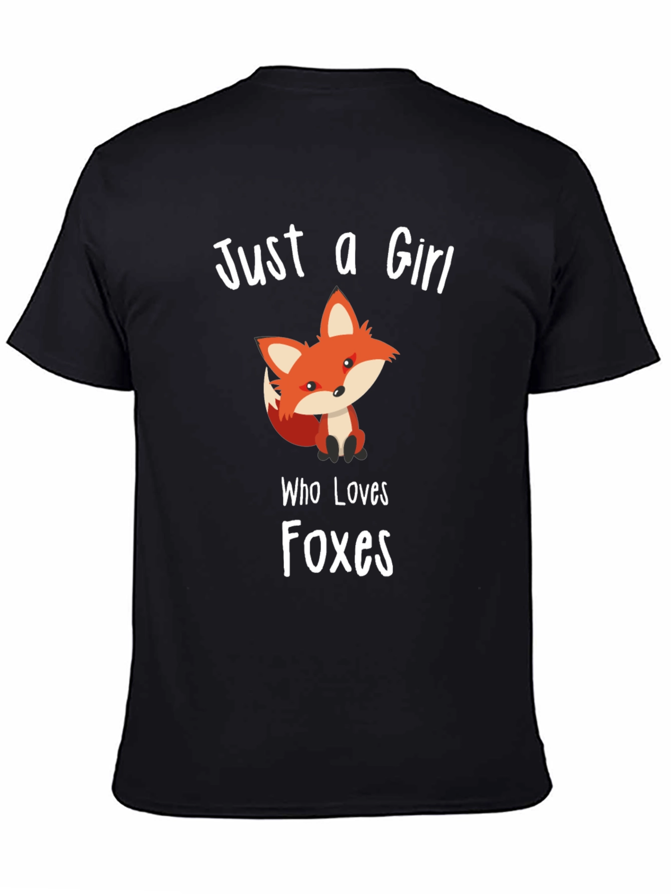 Just a Girl Who Loves Foxes Black T-Shirt