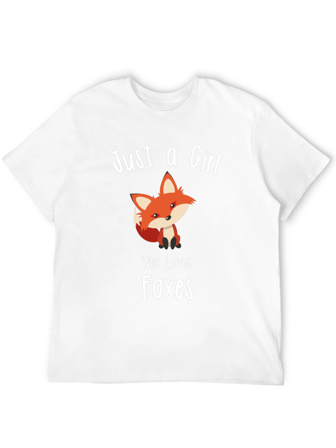 Just a Girl Who Loves Foxes Black T-Shirt