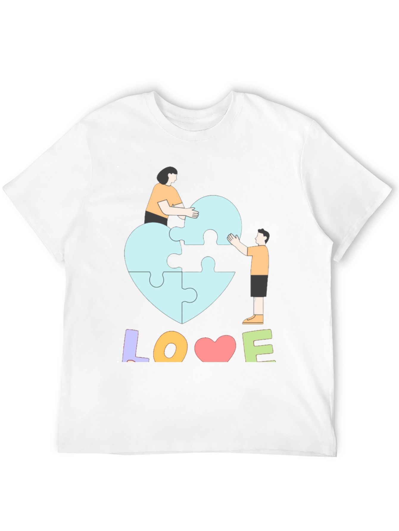 Autism Awareness Puzzle Piece Heart Love T-Shirt