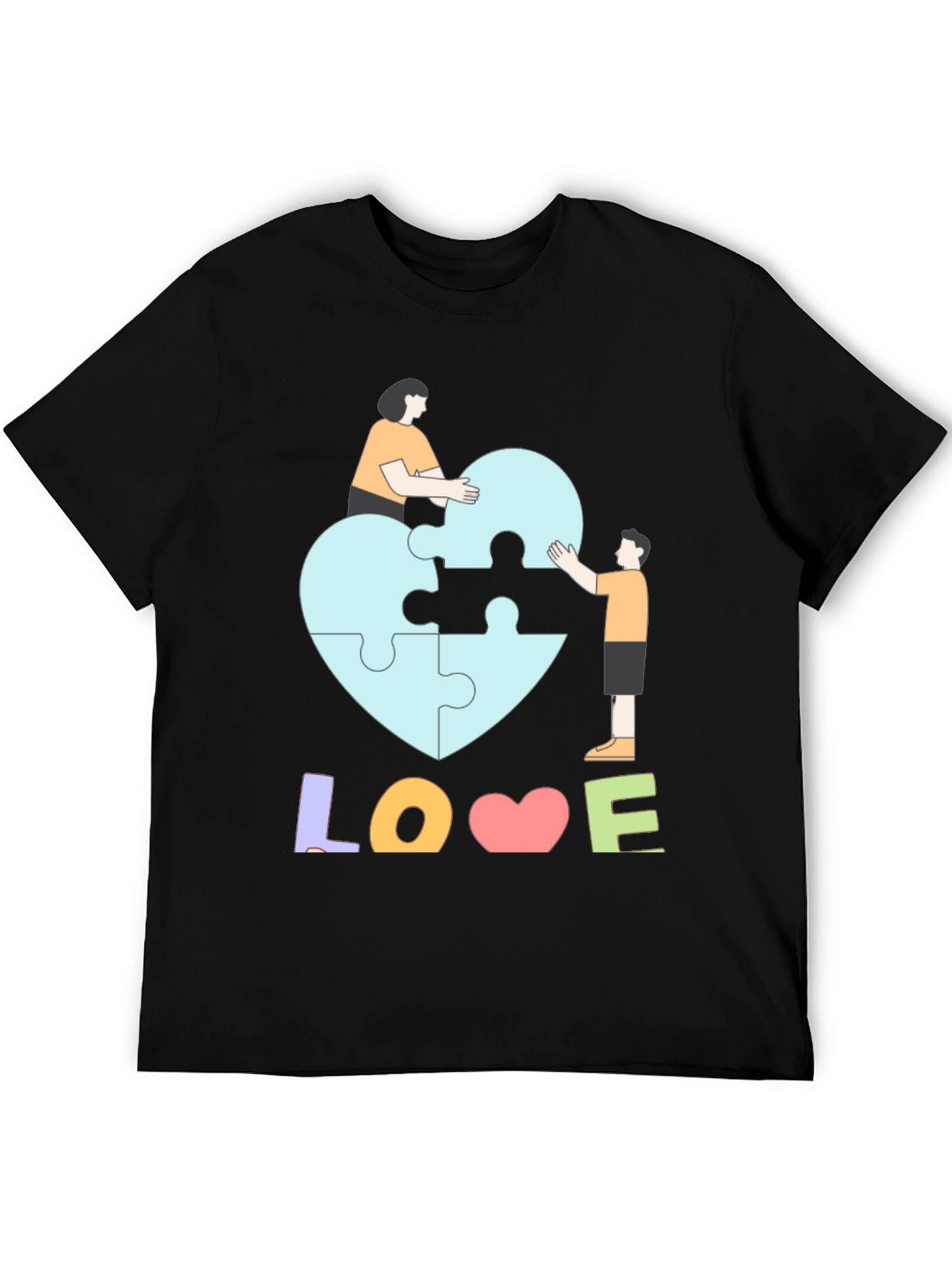 Autism Awareness Puzzle Piece Heart Love T-Shirt