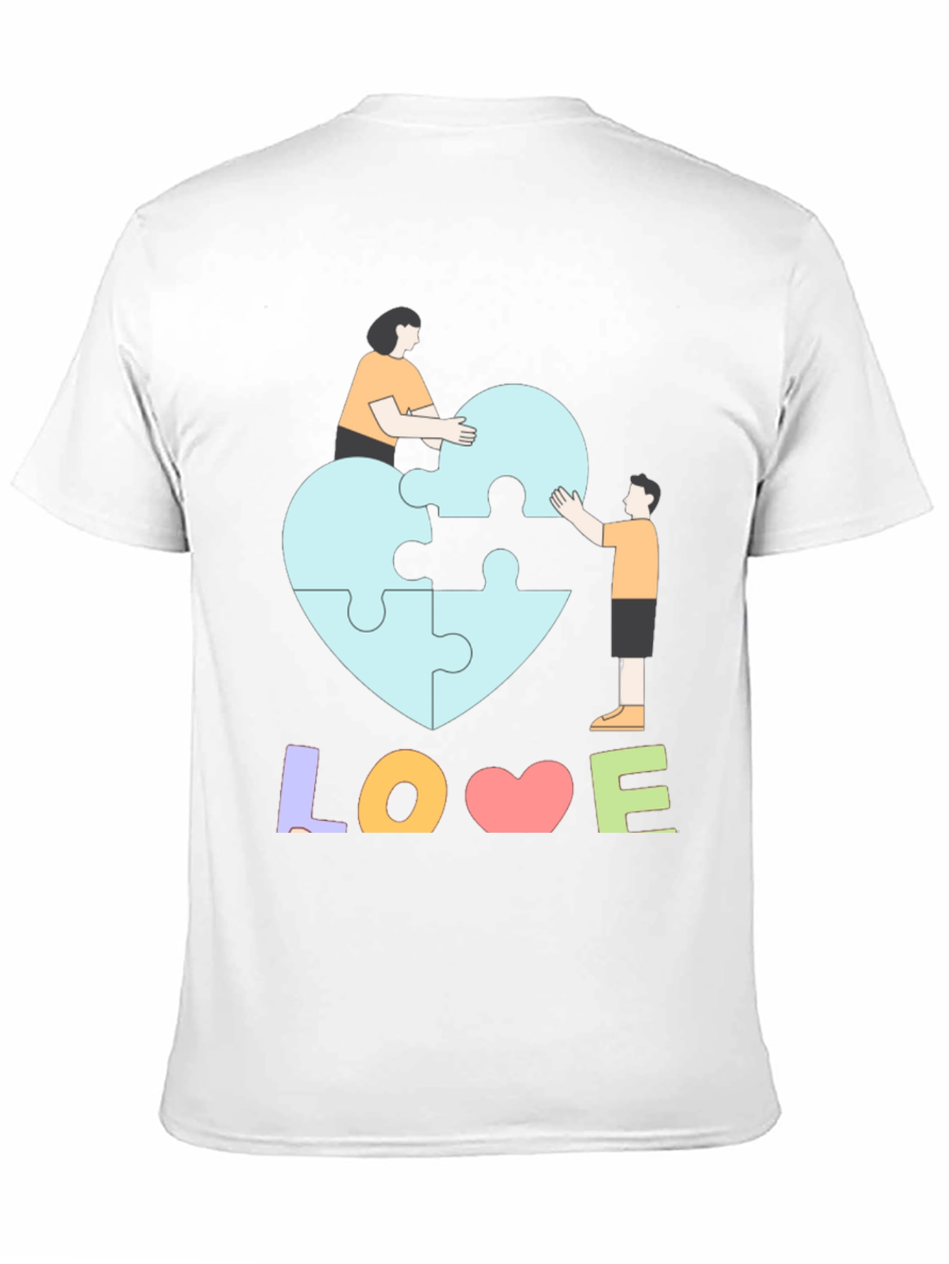 Autism Awareness Puzzle Piece Heart Love T-Shirt