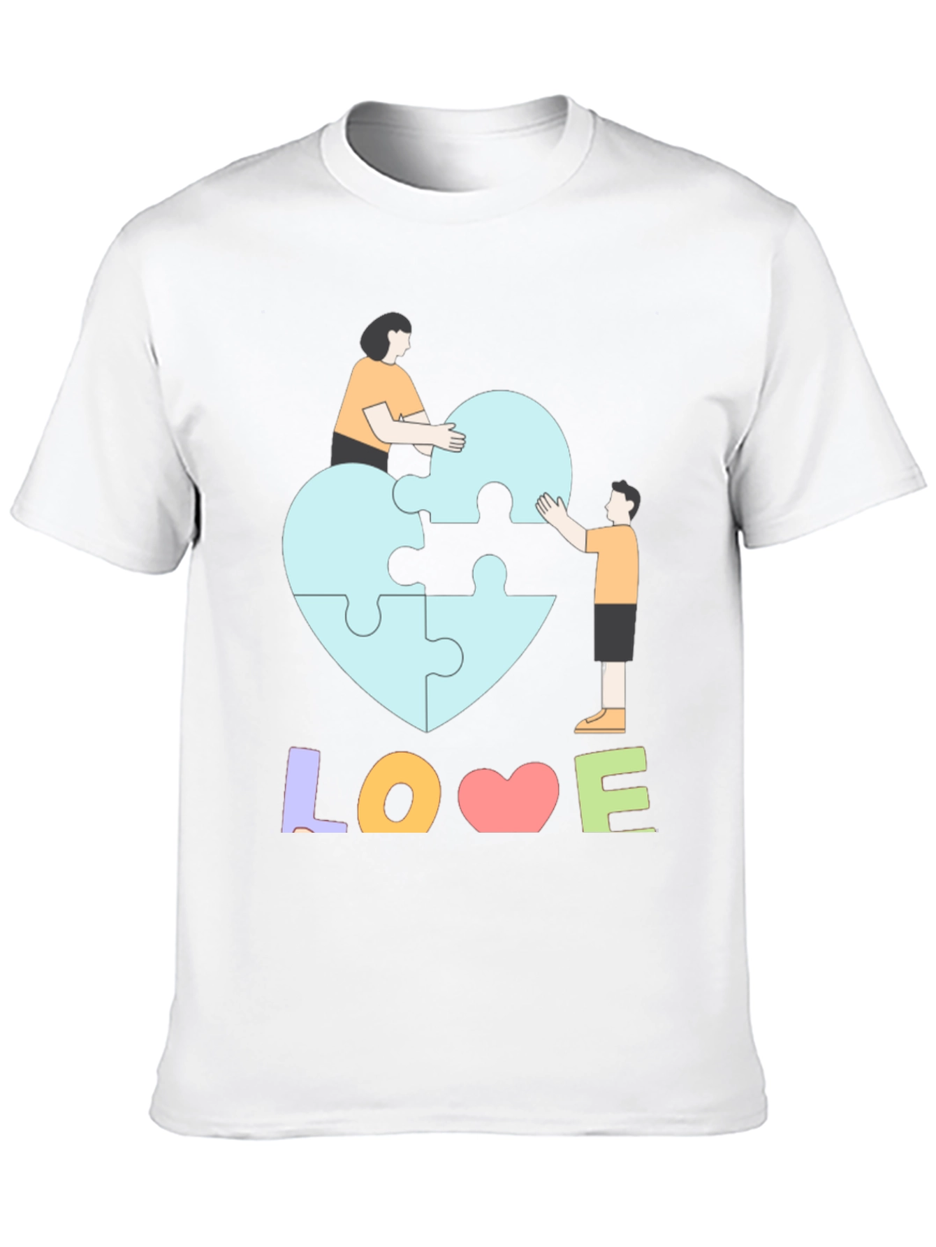 Autism Awareness Puzzle Piece Heart Love T-Shirt