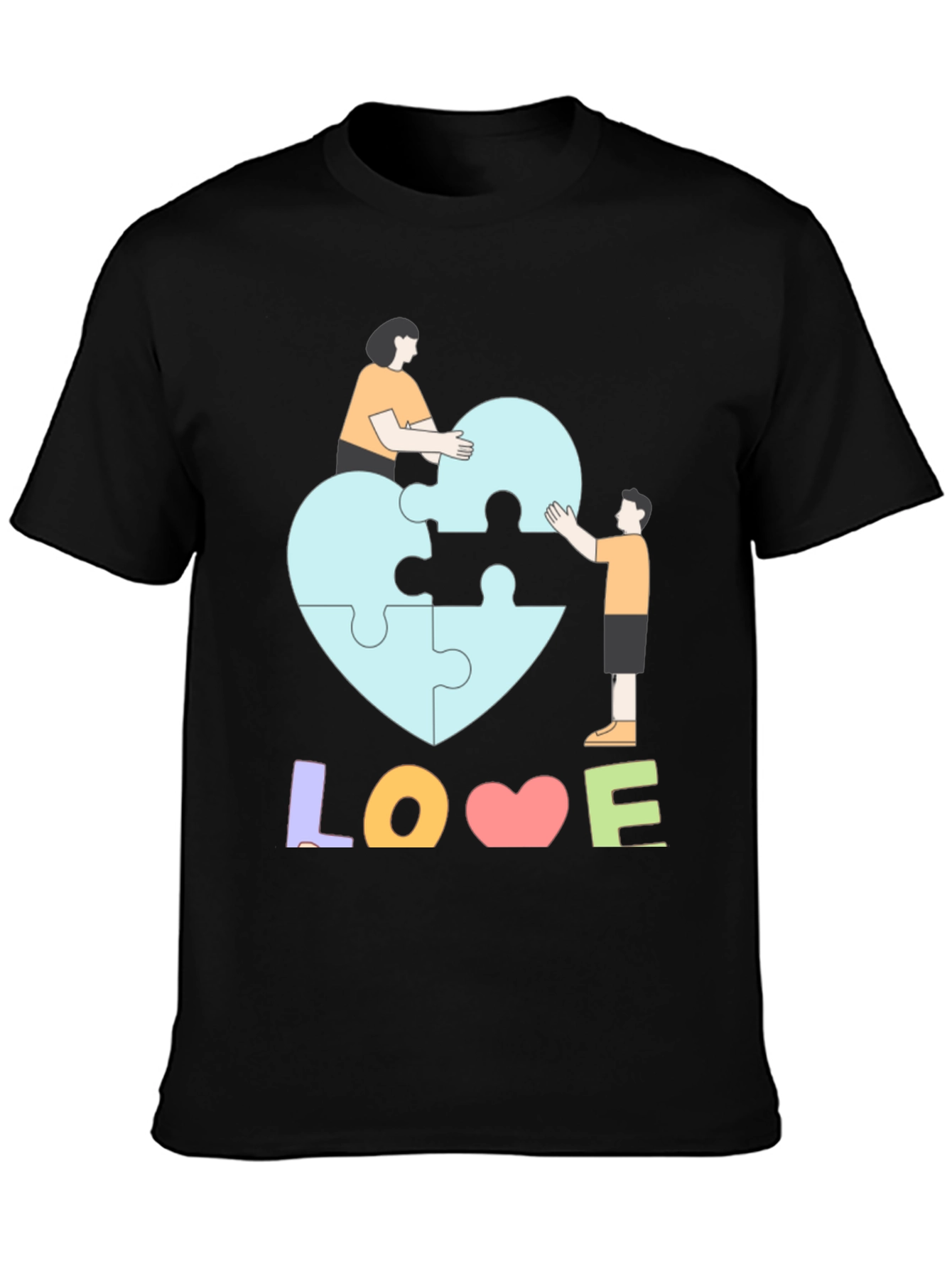 Autism Awareness Puzzle Piece Heart Love T-Shirt