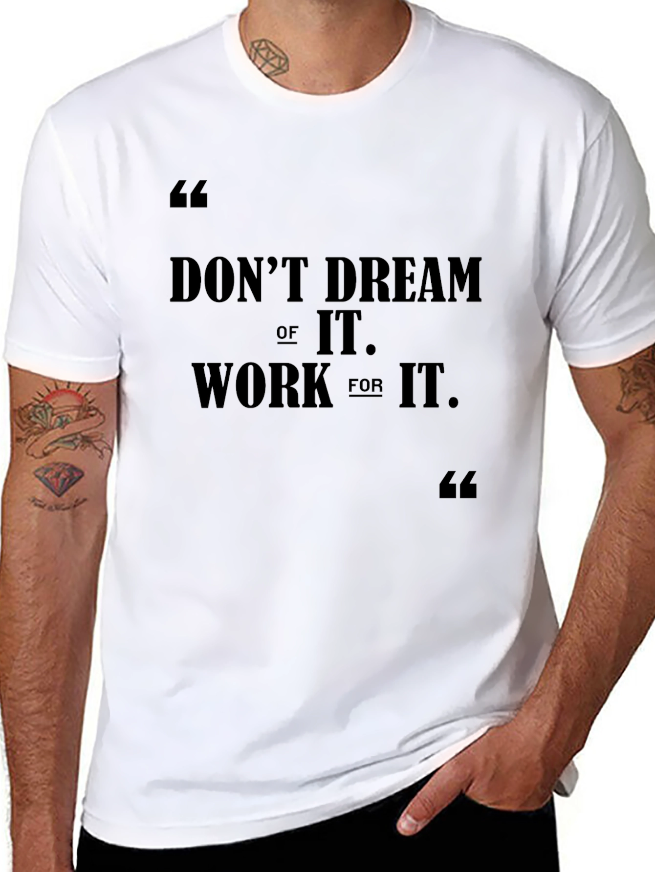 Motivational Black T-Shirt: Dont Dream Work