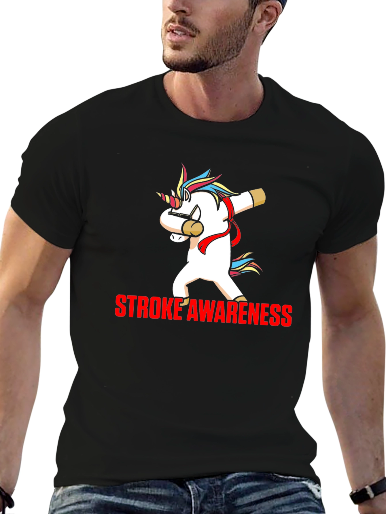 Stroke Awareness Unicorn Dab T-Shirt