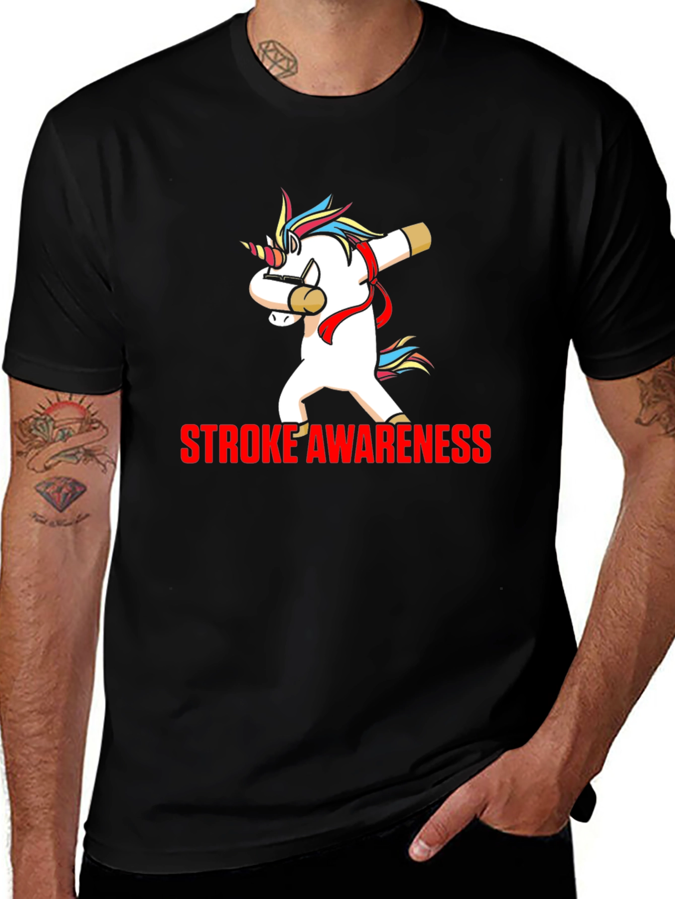 Stroke Awareness Unicorn Dab T-Shirt