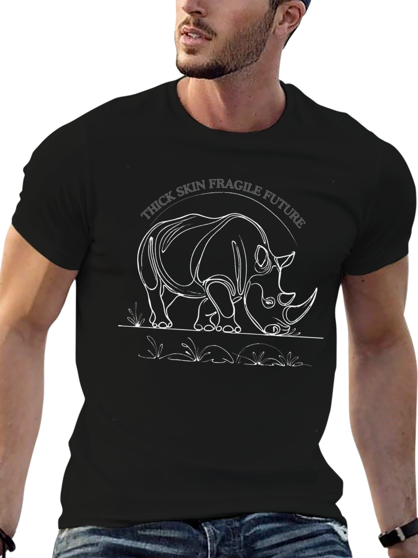 Thick Skin Fragile Future Rhino Graphic Tee