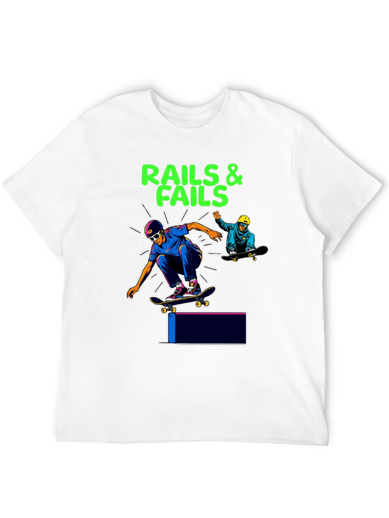 Rails & Fails Skateboarder Graphic Tee