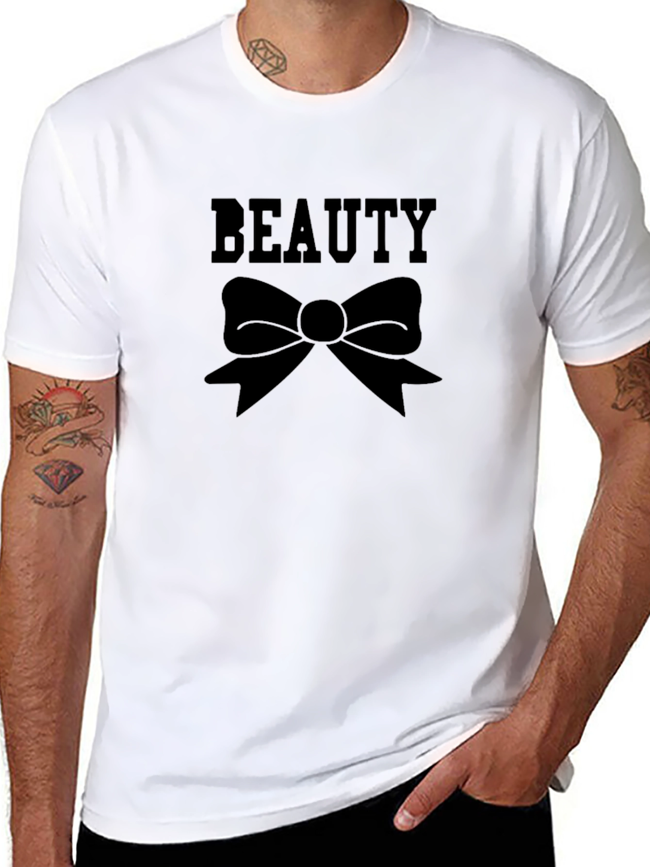 Beauty Bow Graphic Black T-Shirt