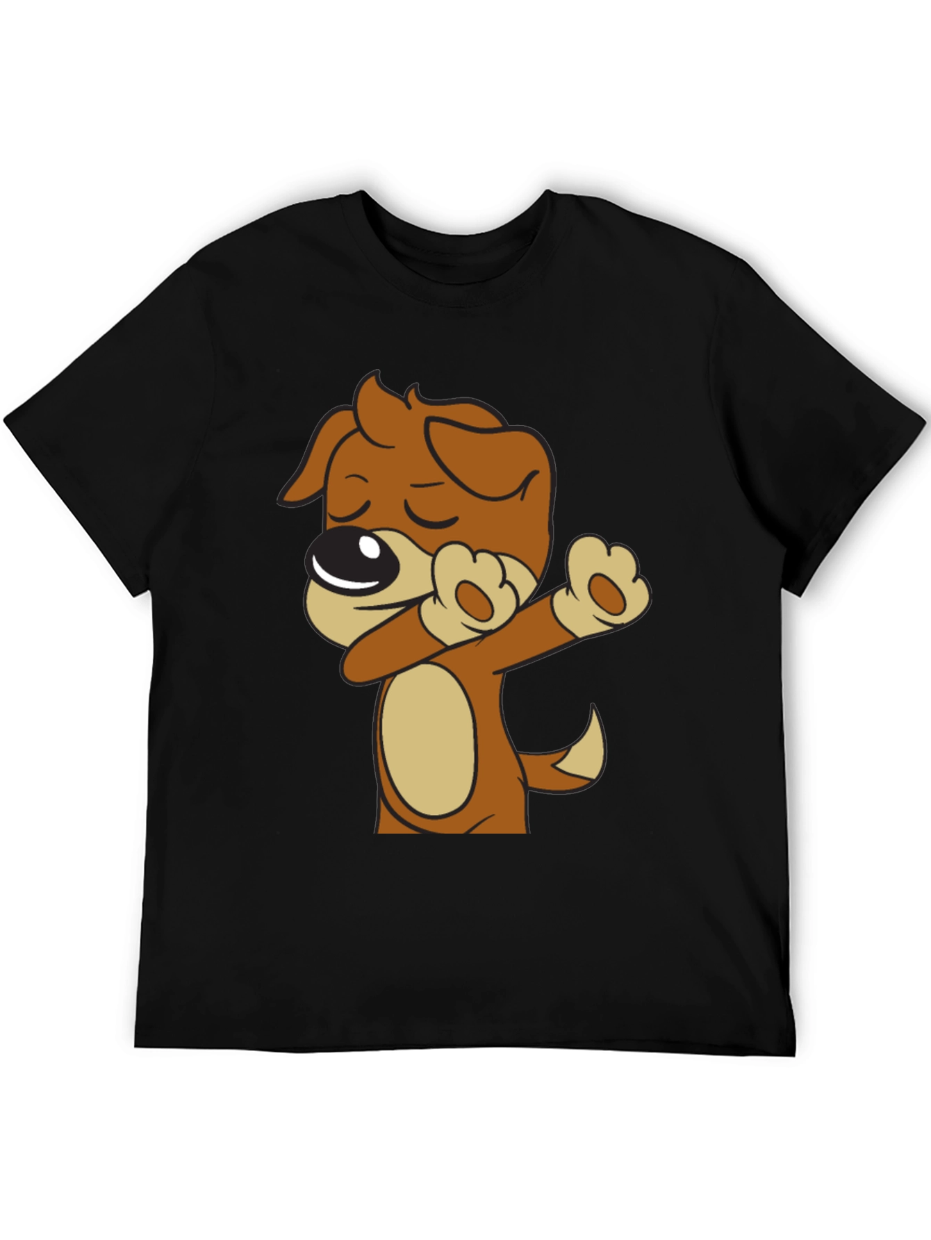 Dog Dabbing Black T-Shirt - Cartoon Animal Graphic Tee