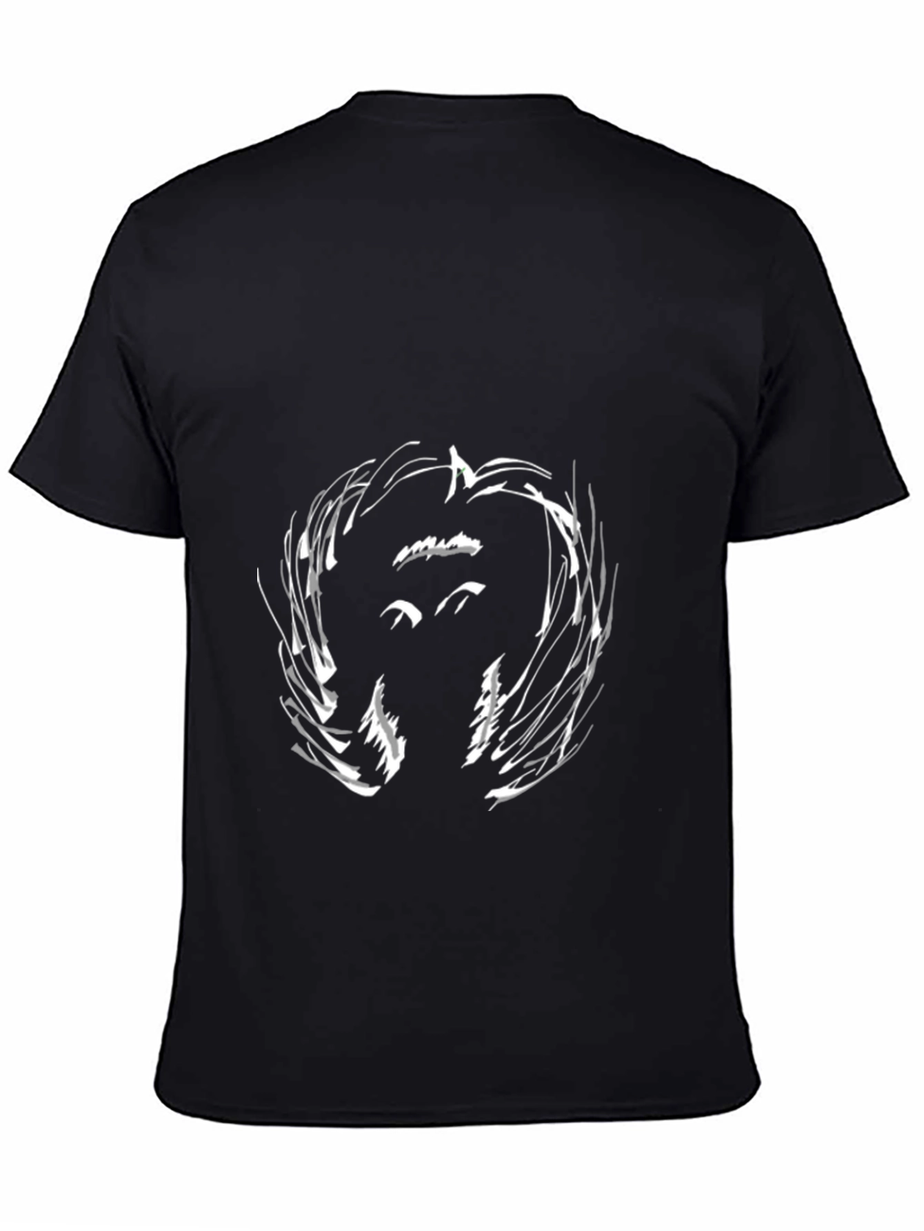 Abstract Face Black T-Shirt