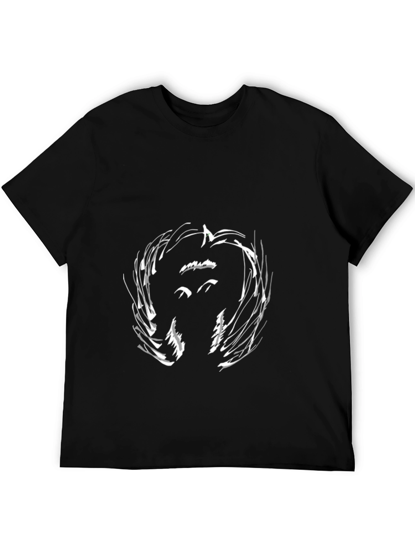 Abstract Face Black T-Shirt