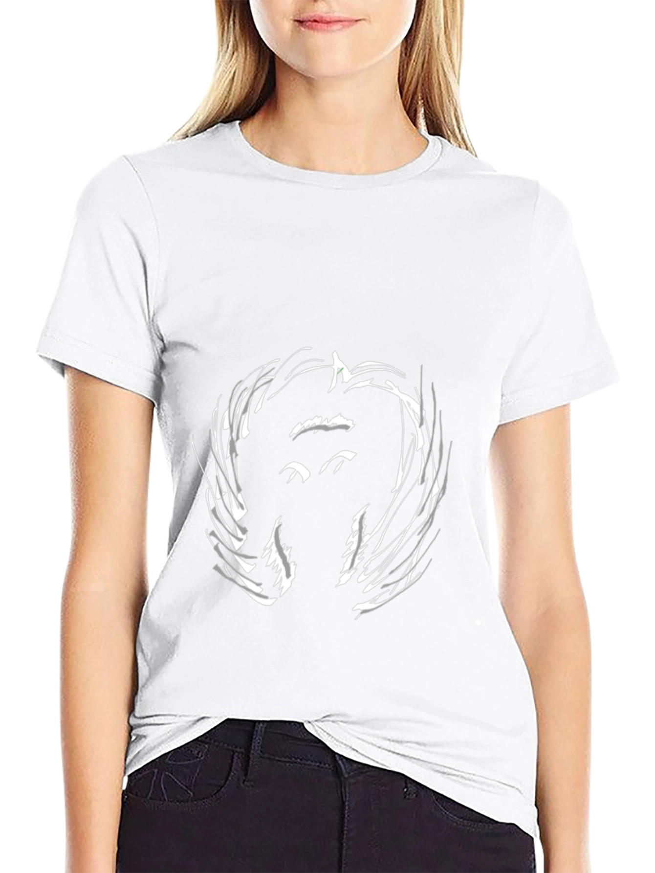 Abstract Face Black T-Shirt