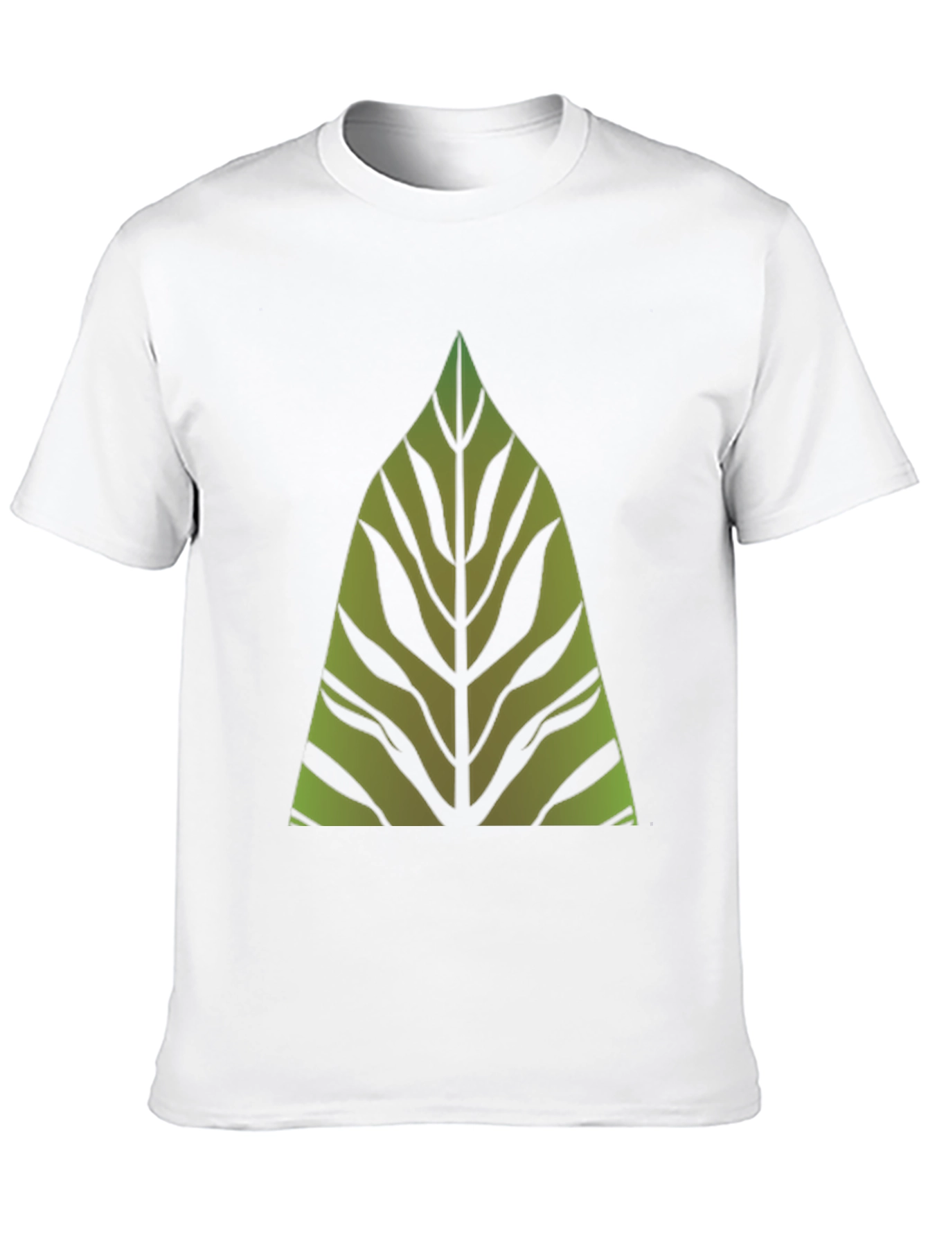 Green Leaf Graphic Print Black T-Shirt
