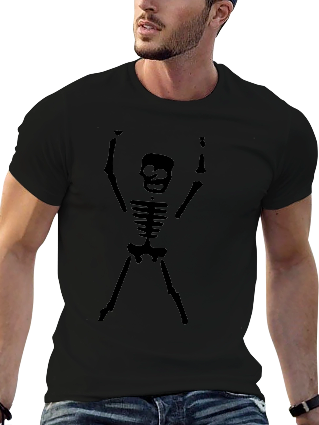 Skeleton Graphic Tee - Black Cotton Comfort