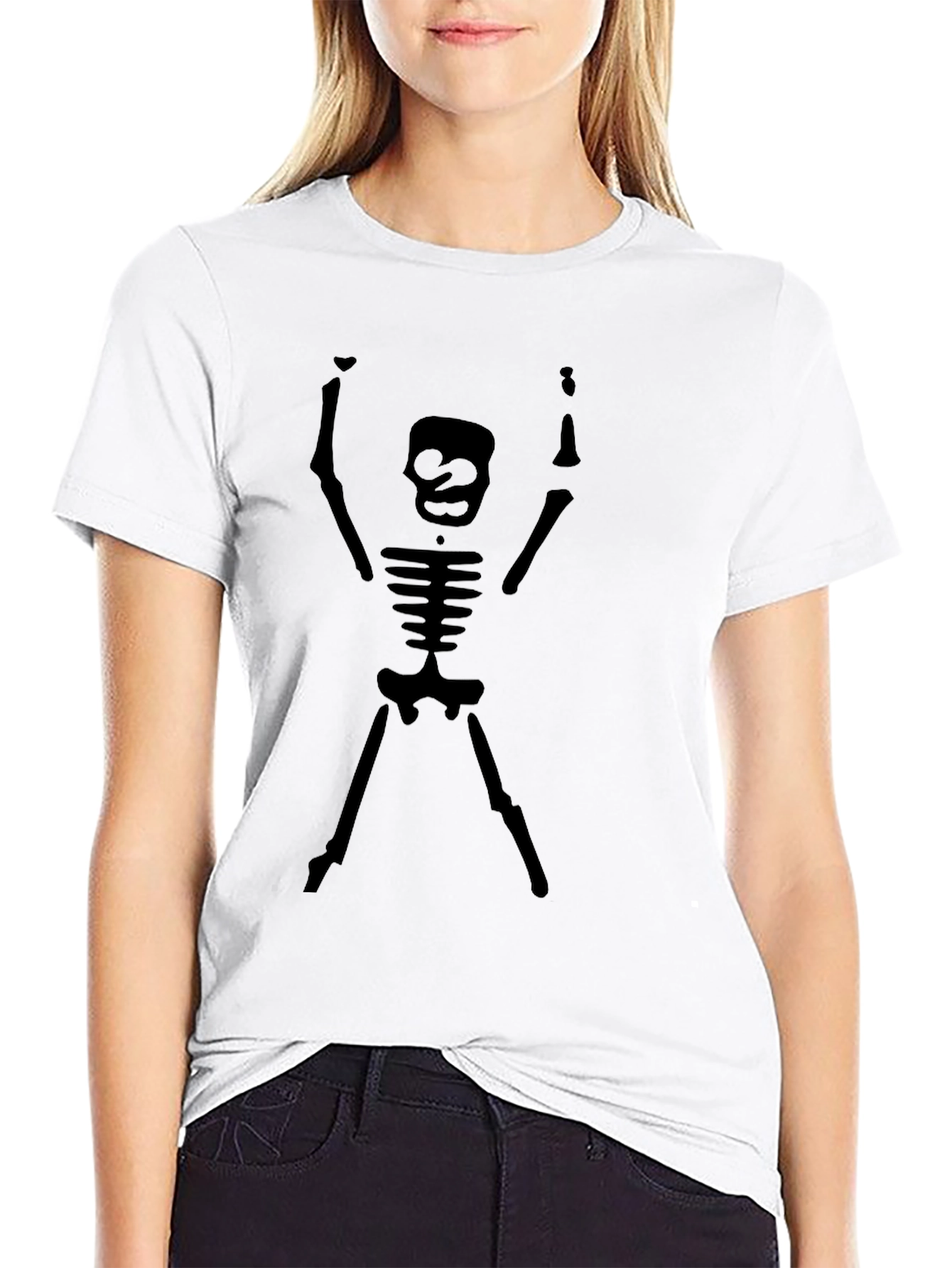 Skeleton Graphic Tee - Black Cotton Comfort