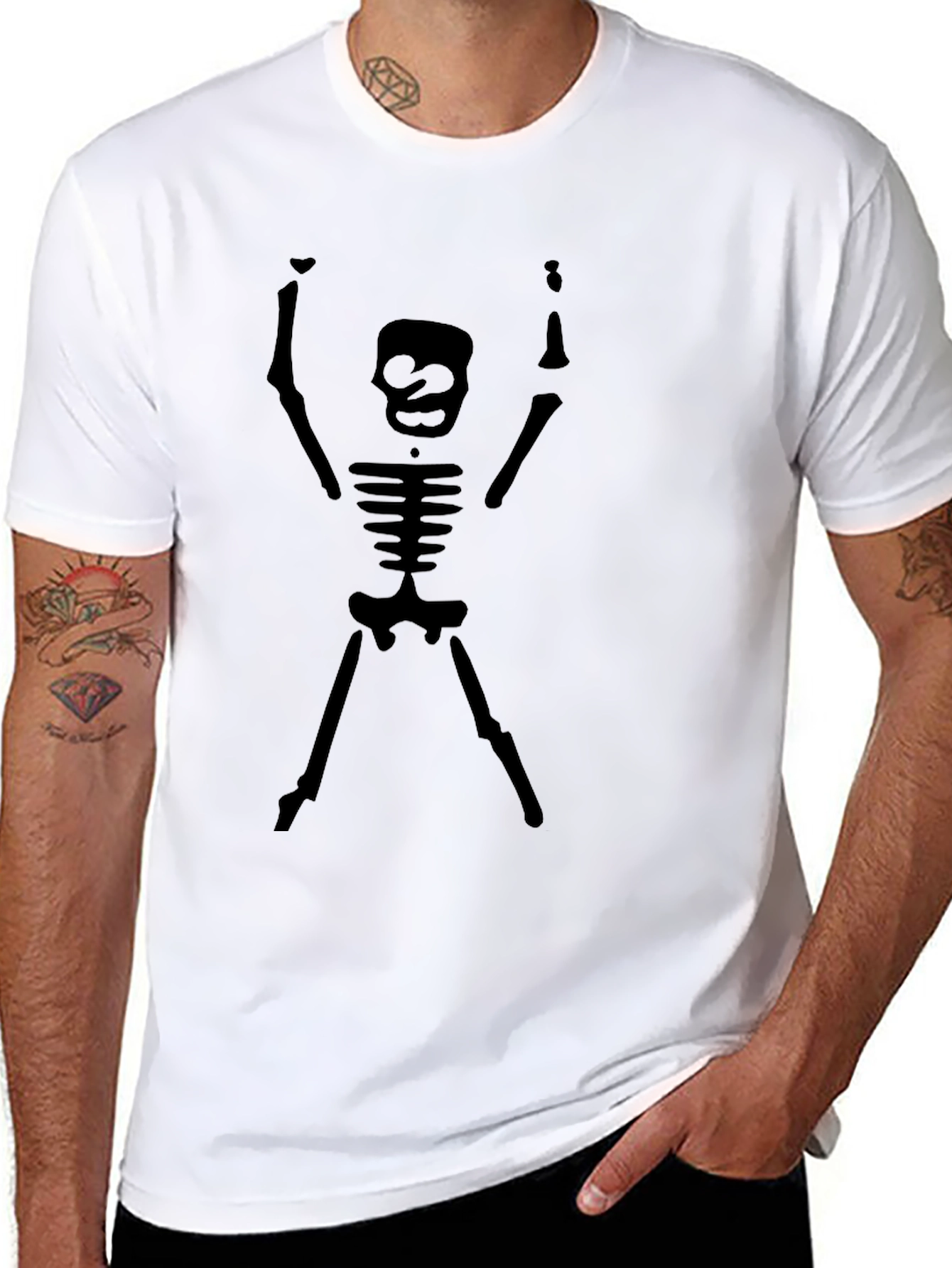 Skeleton Graphic Tee - Black Cotton Comfort
