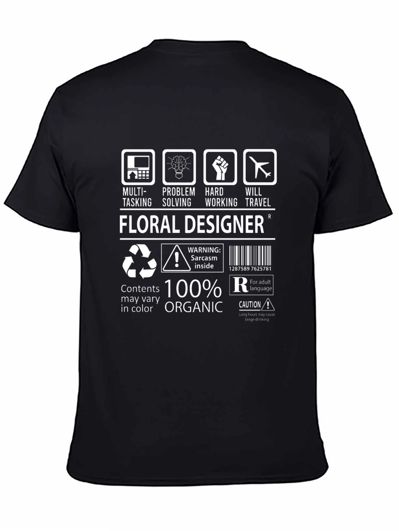 Floral Designer T-Shirt - 100% Organic