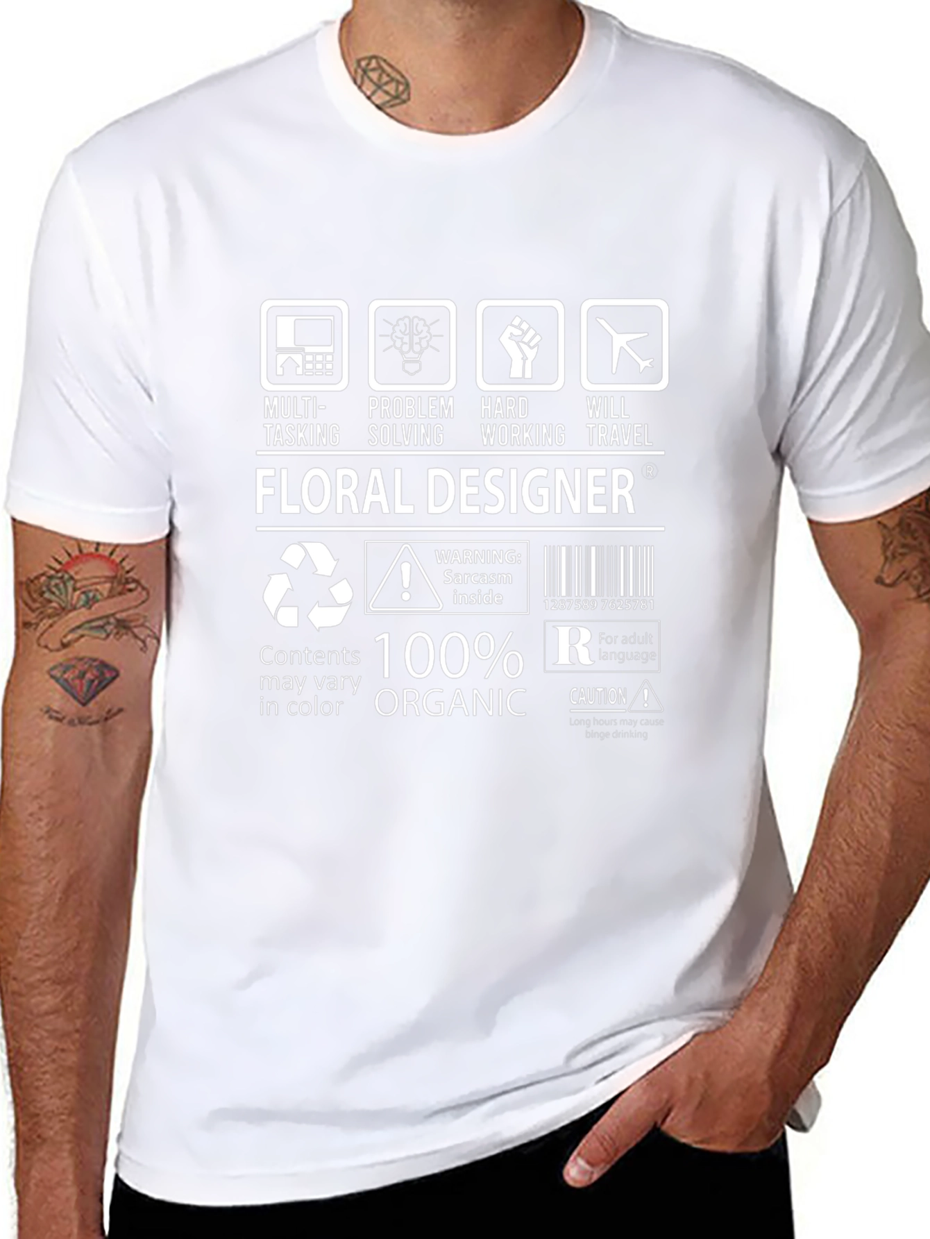 Floral Designer T-Shirt - 100% Organic