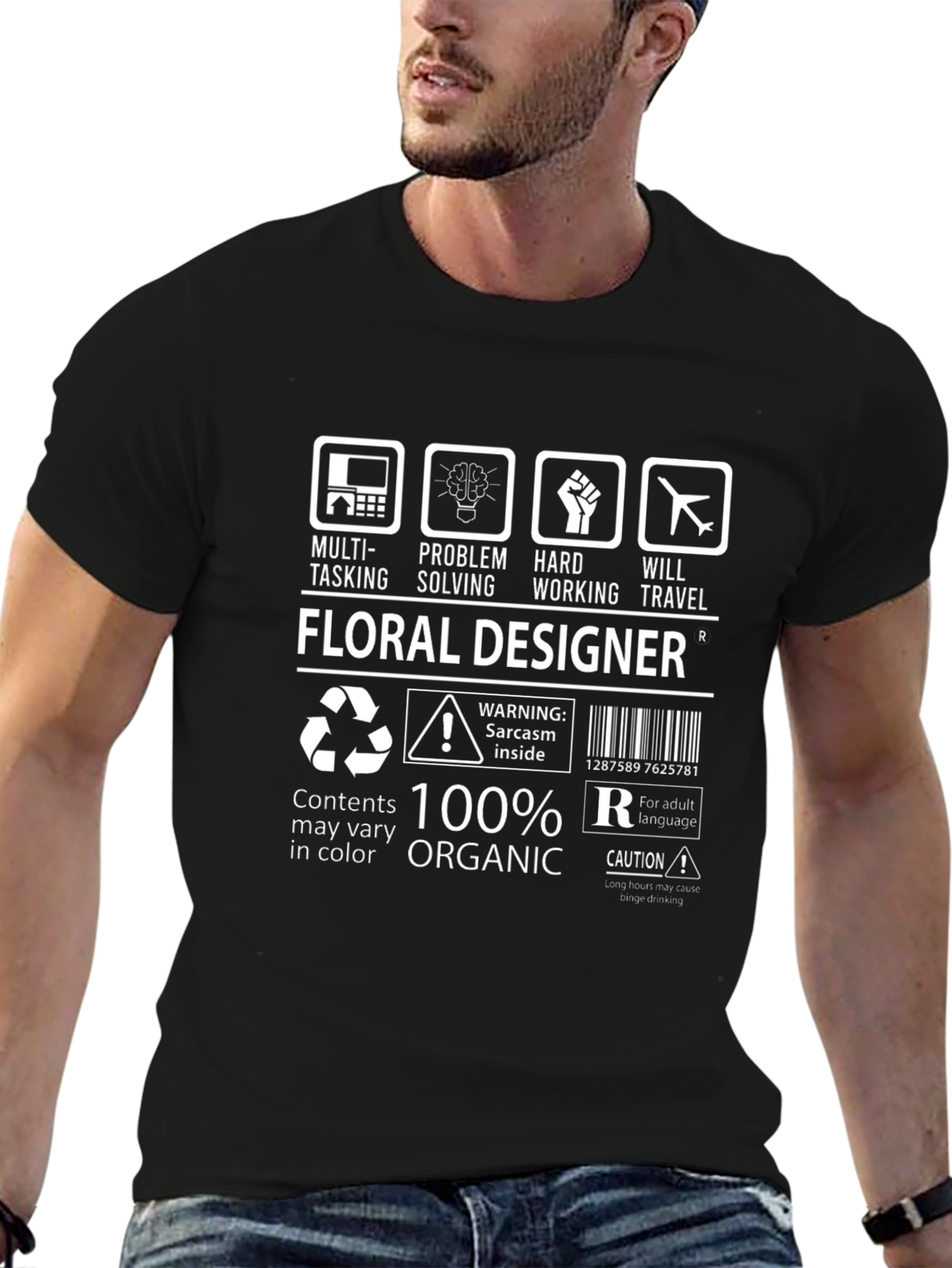 Floral Designer T-Shirt - 100% Organic