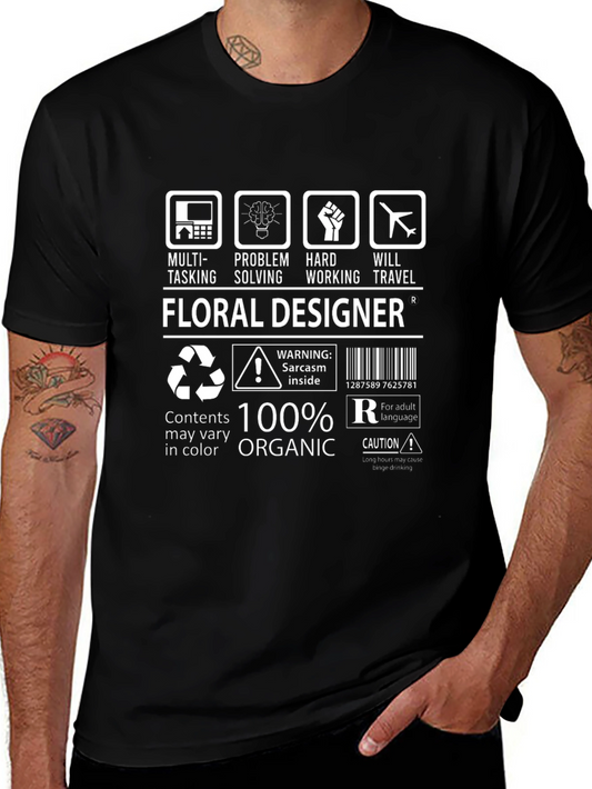 Floral Designer T-Shirt - 100% Organic