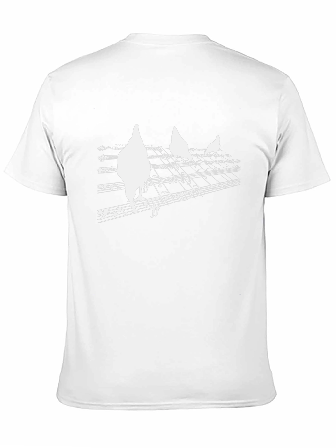 Chicken Music Note Graphic T-Shirt - Black
