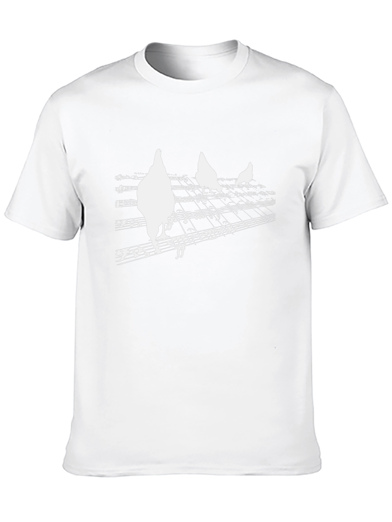 Chicken Music Note Graphic T-Shirt - Black