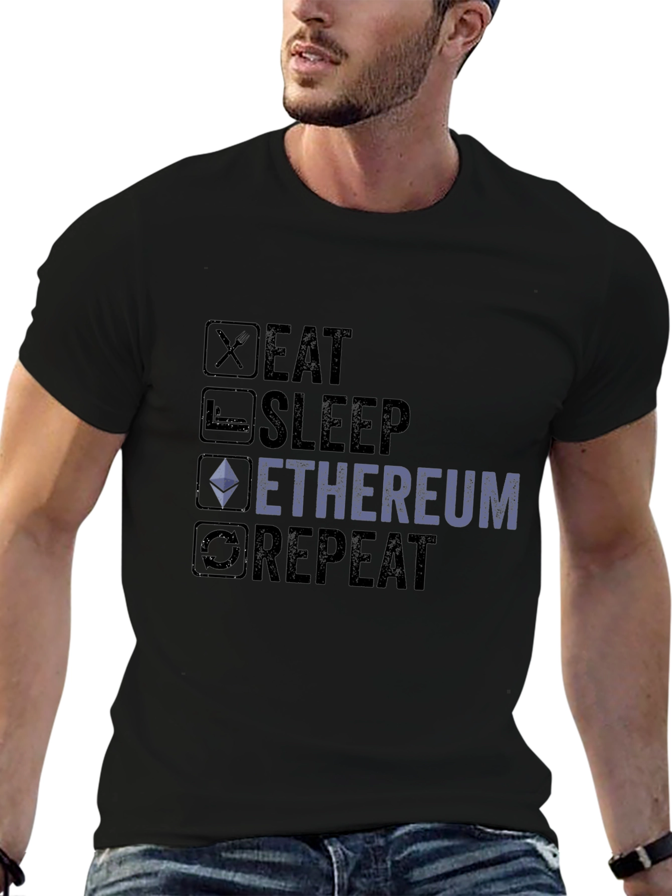 Eat Sleep Ethereum Repeat Graphic Tee