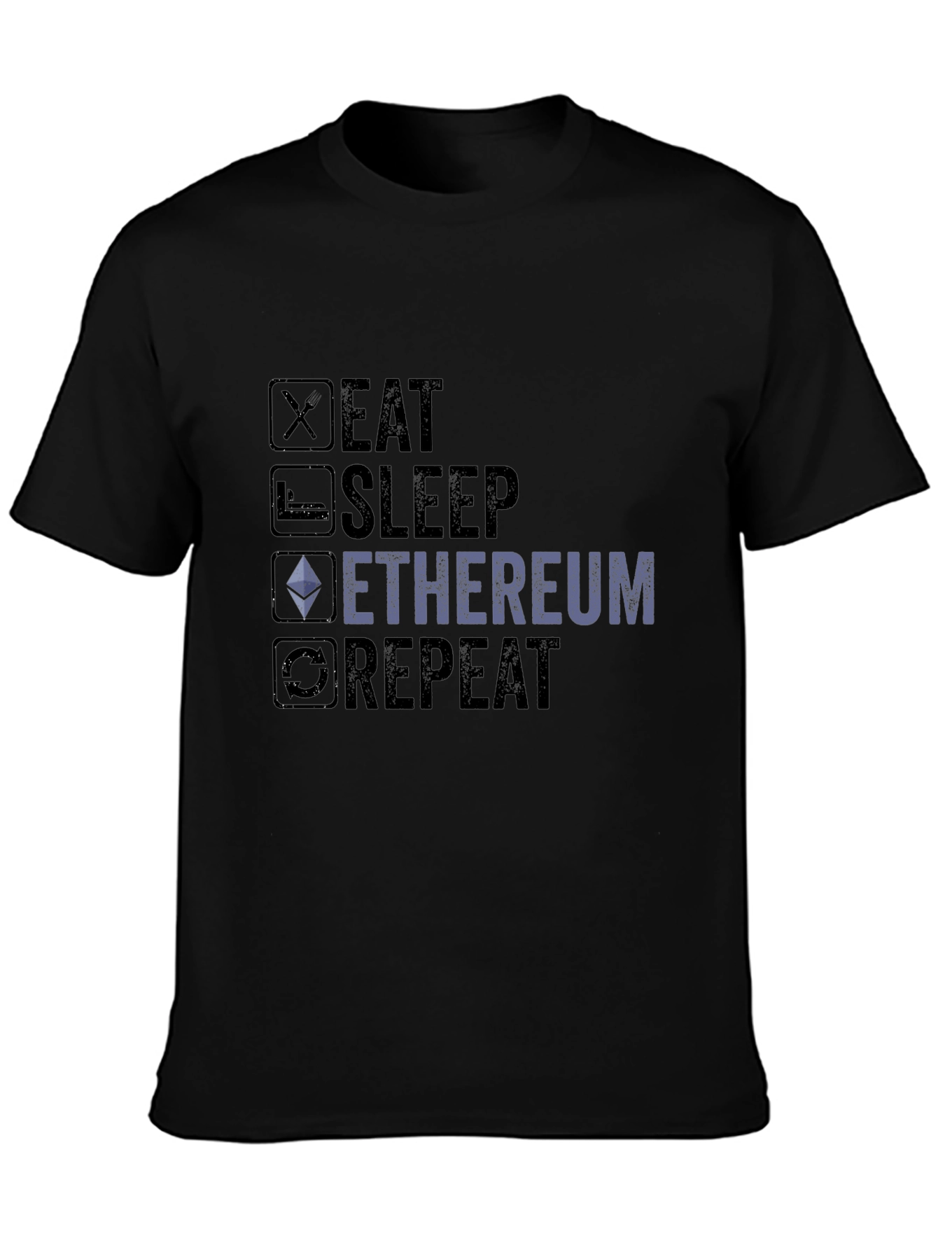 Eat Sleep Ethereum Repeat Graphic Tee