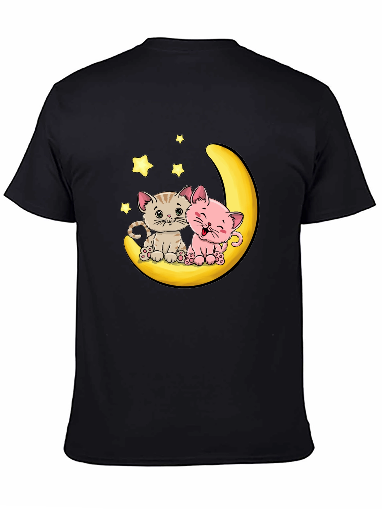 Cute Cats on Moon Graphic Tee