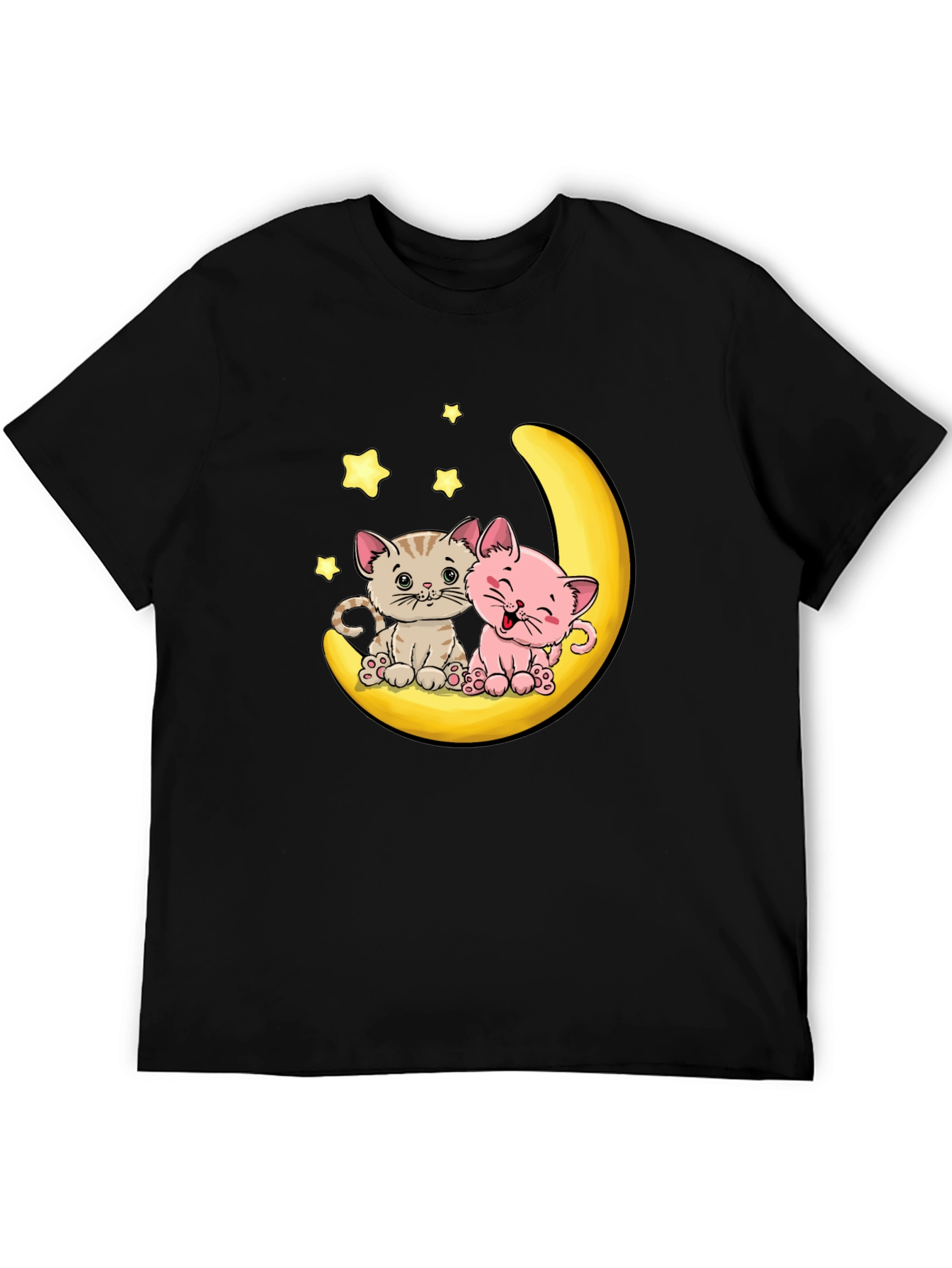 Cute Cats on Moon Graphic Tee
