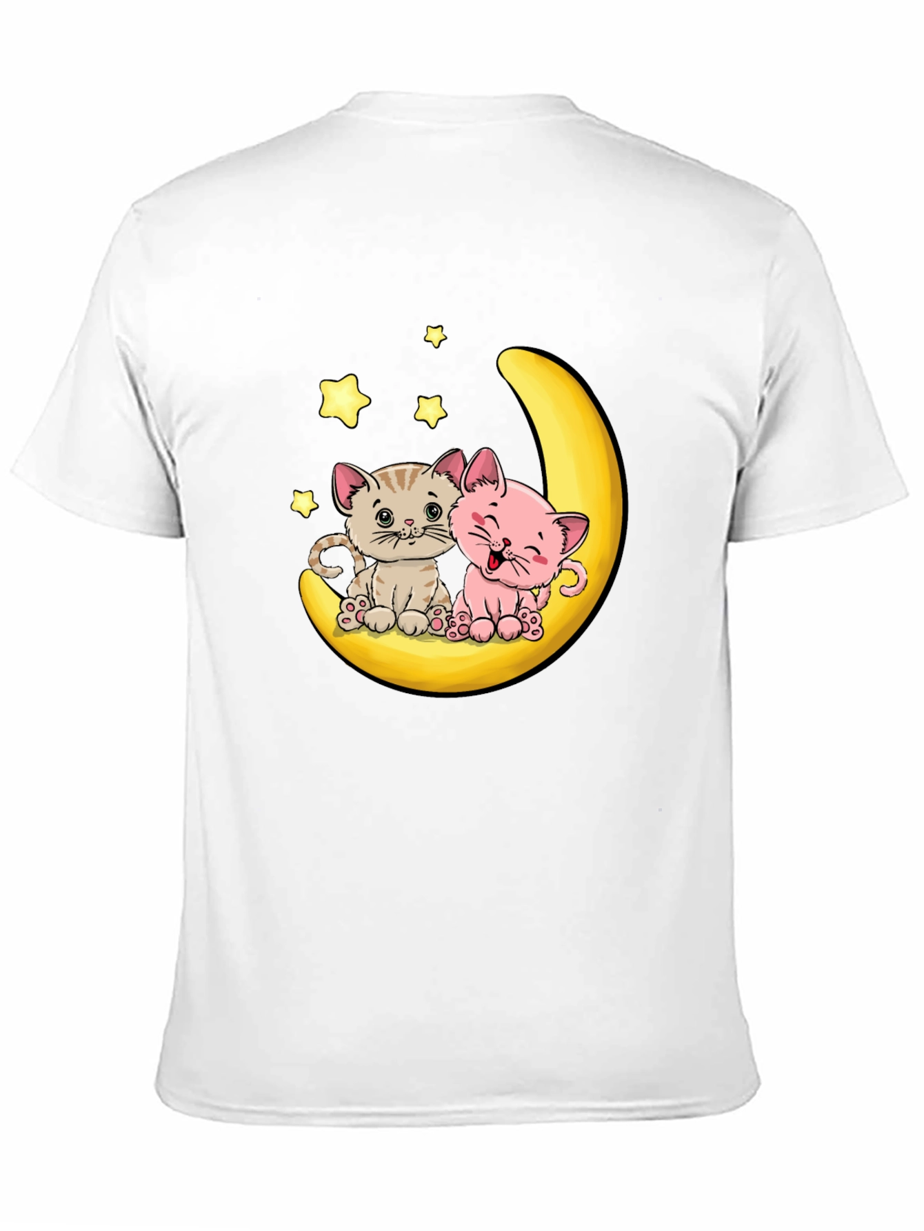 Cute Cats on Moon Graphic Tee