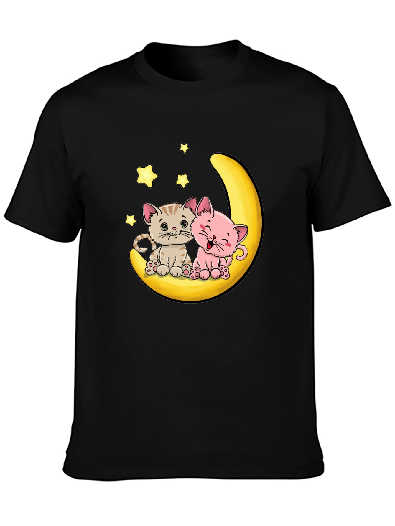 Cute Cats on Moon Graphic Tee