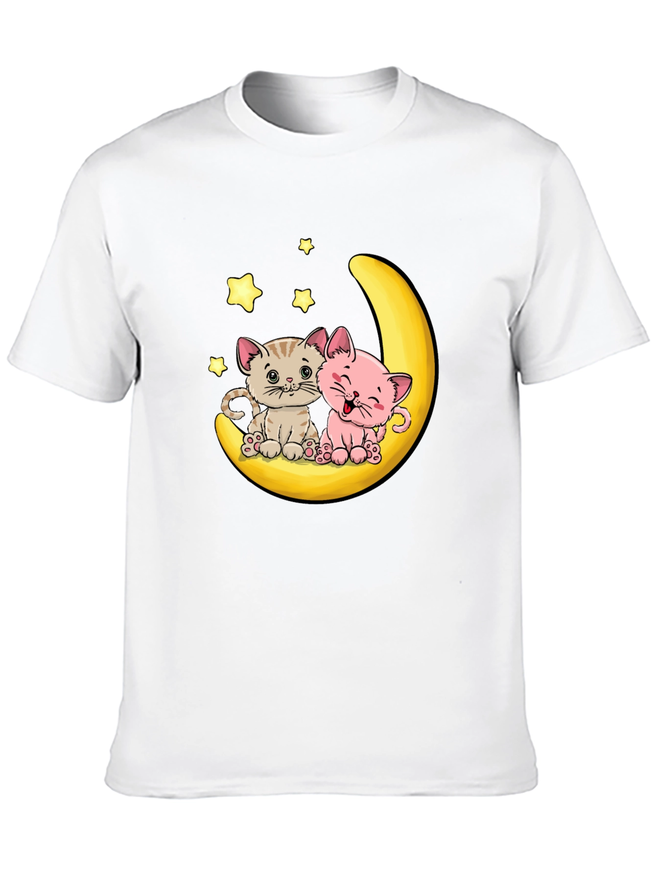 Cute Cats on Moon Graphic Tee
