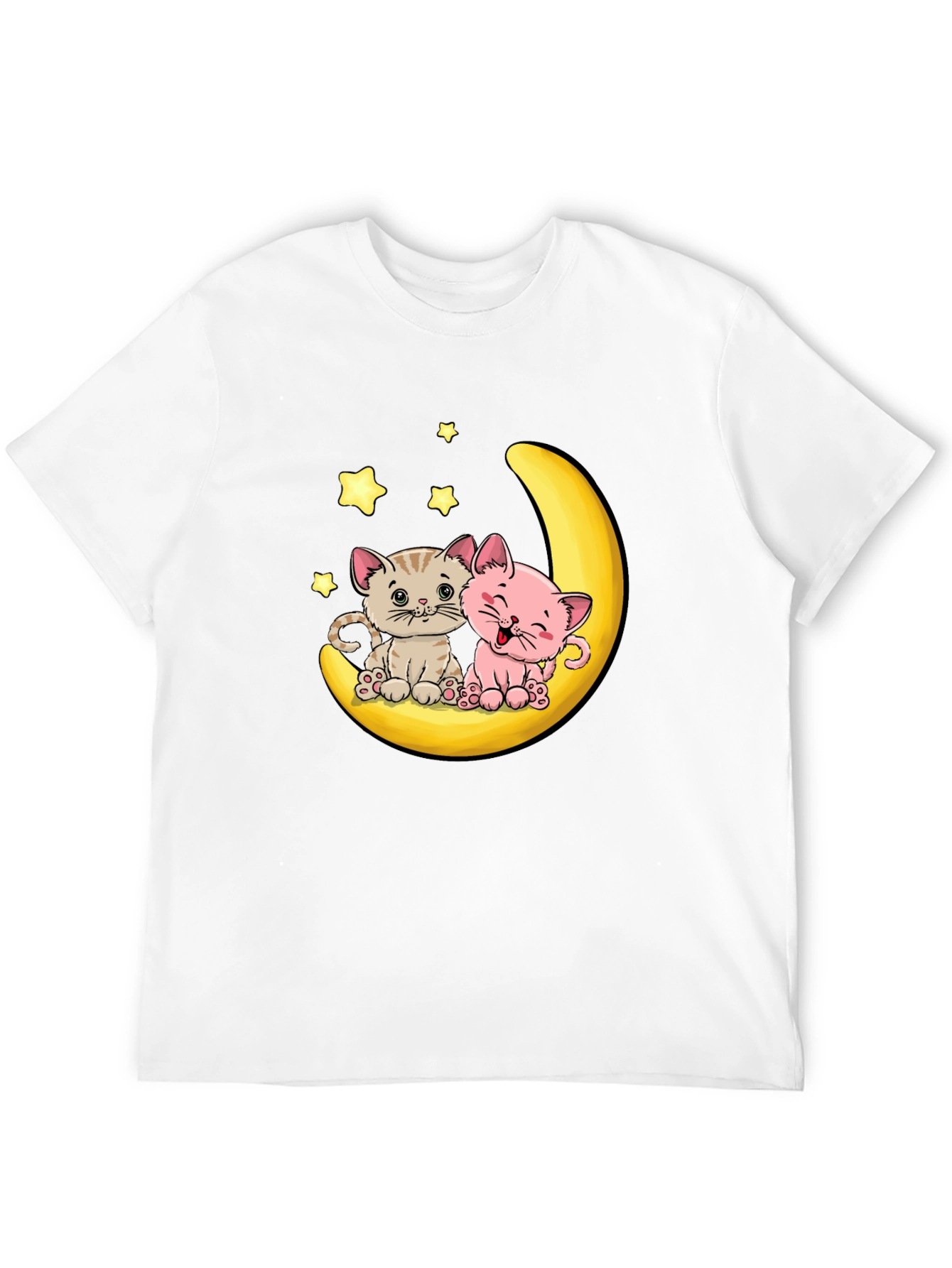 Cute Cats on Moon Graphic Tee