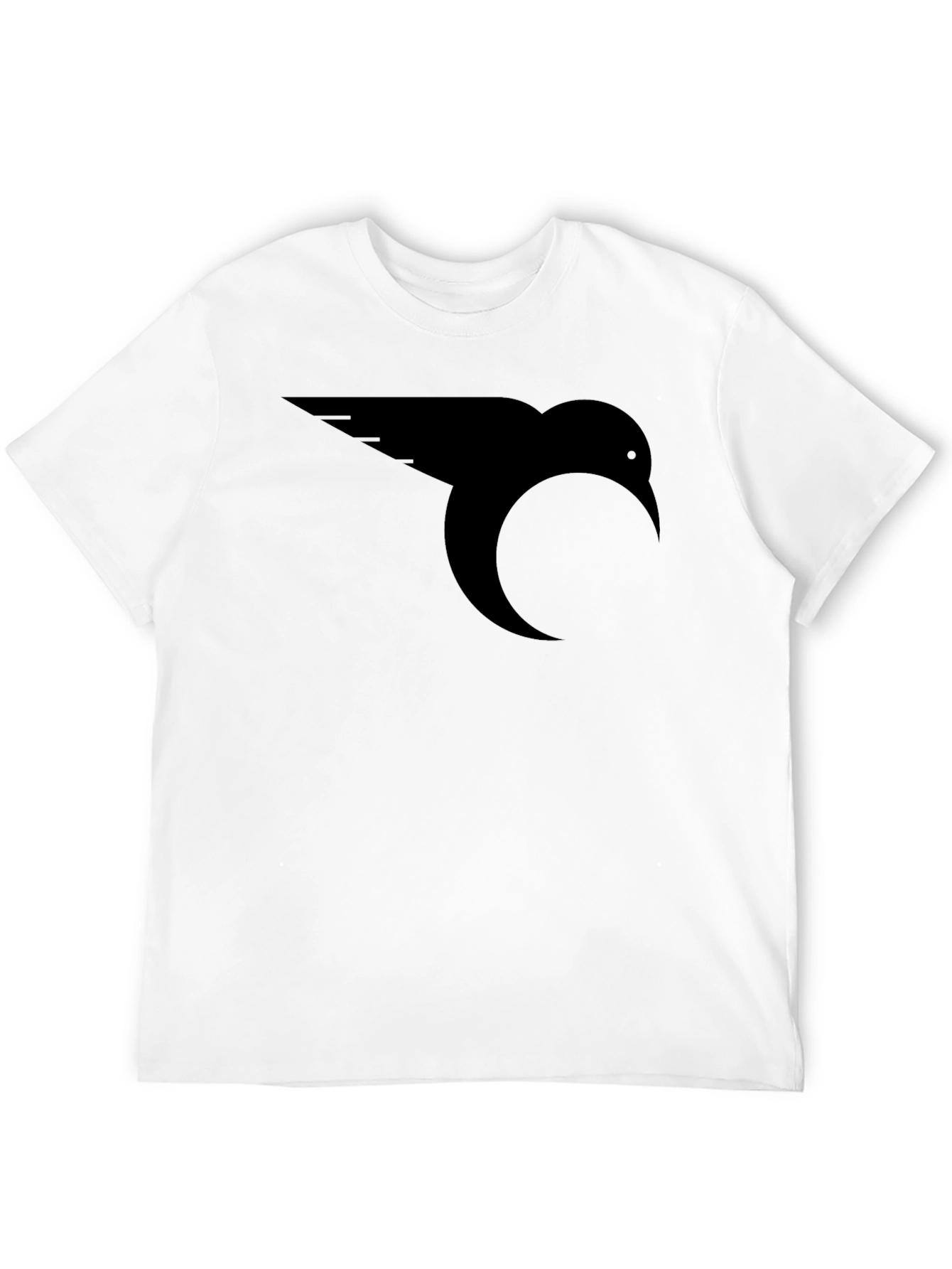 Black T-Shirt with Bird Graphic Print