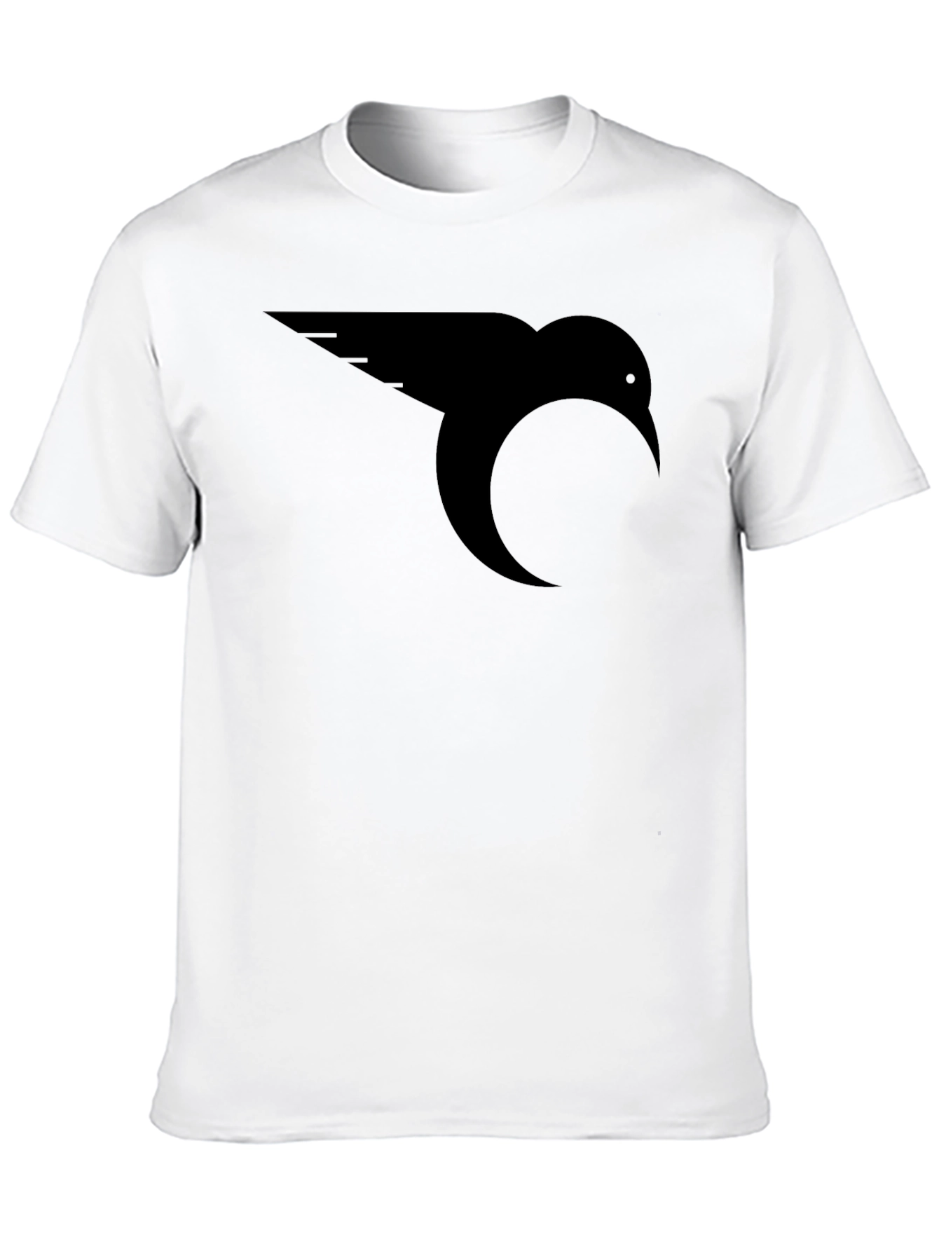 Black T-Shirt with Bird Graphic Print