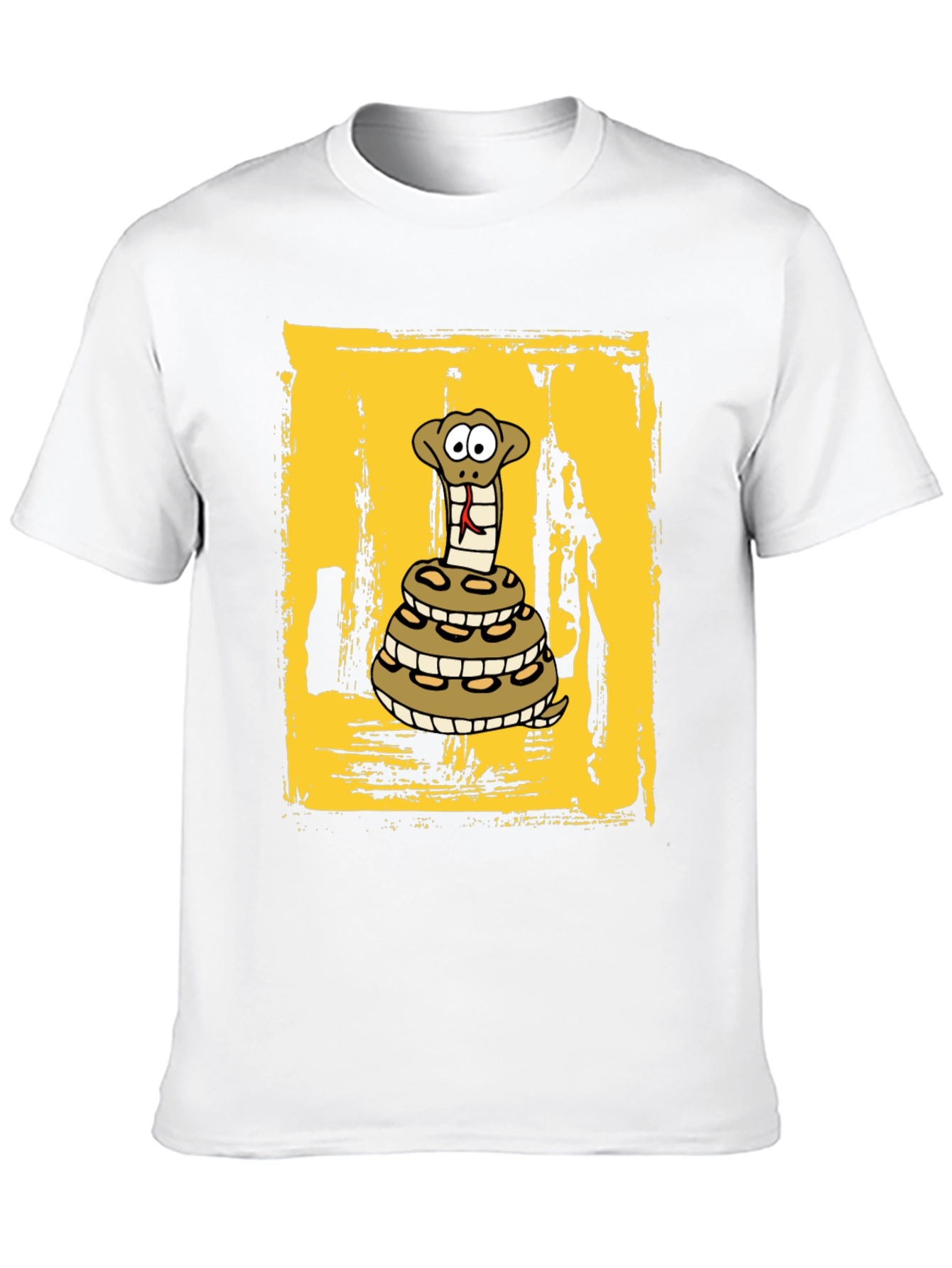 Cartoon Snake T-Shirt - Black Cotton Graphic Tee