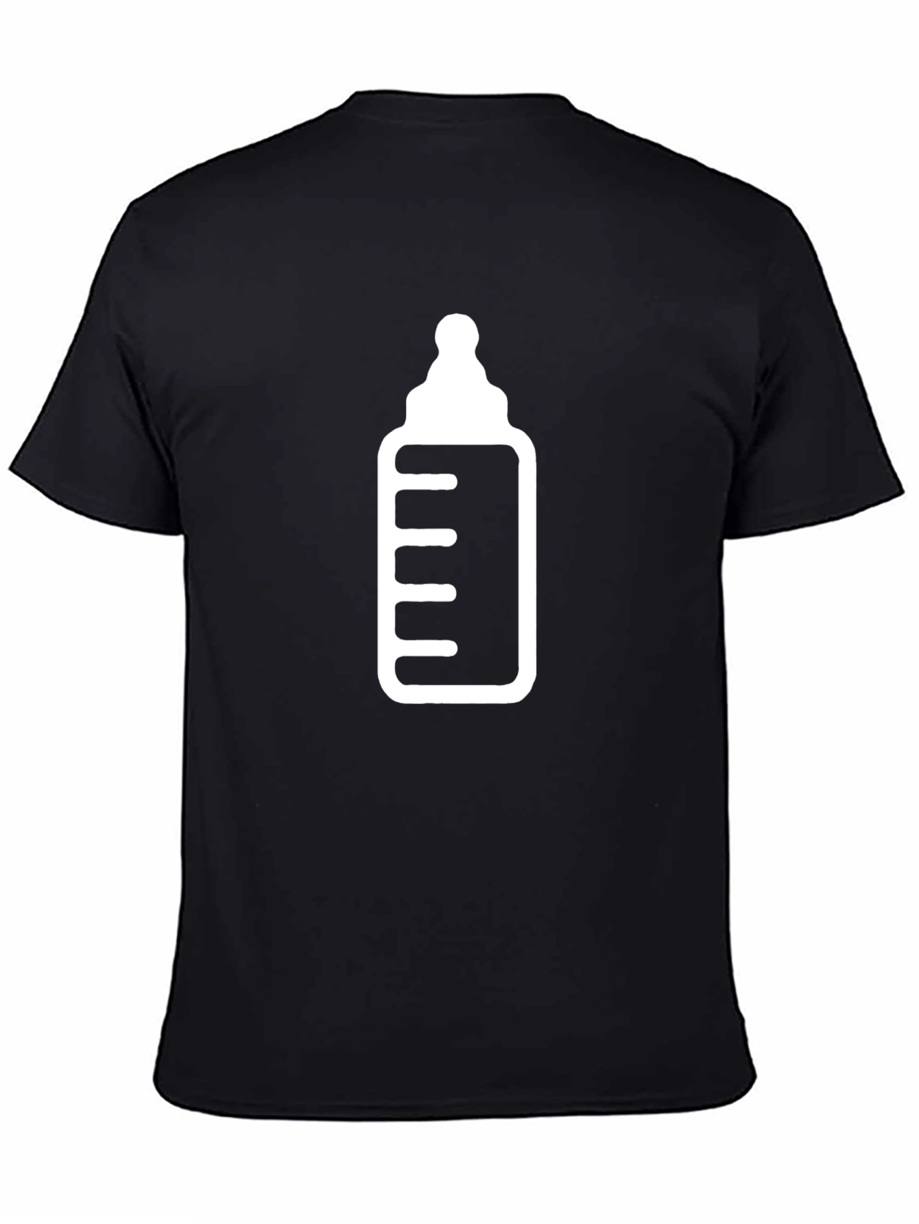 Baby Bottle Graphic Tee - Black Cotton T-Shirt