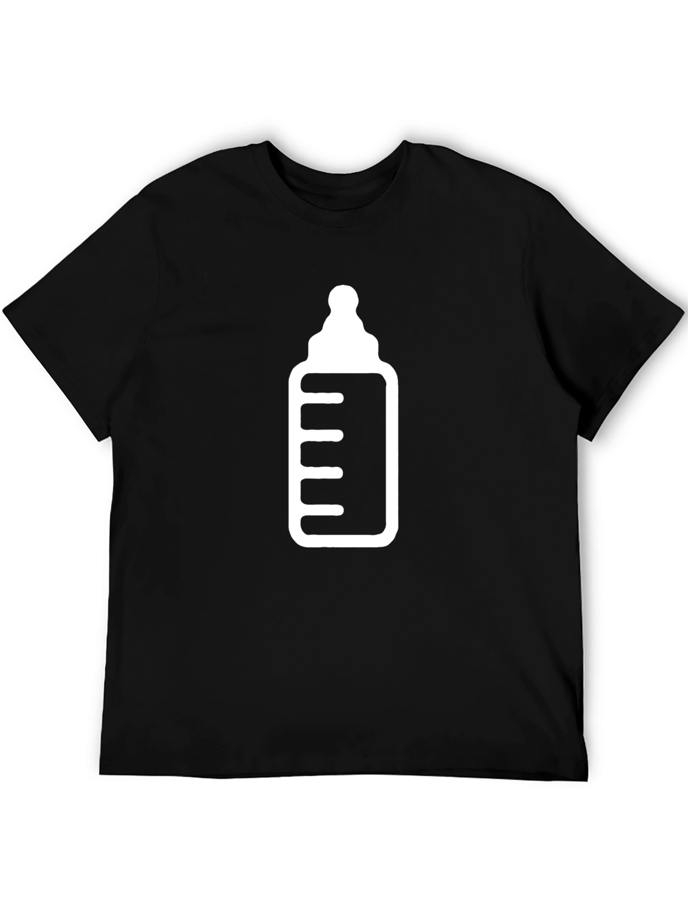 Baby Bottle Graphic Tee - Black Cotton T-Shirt