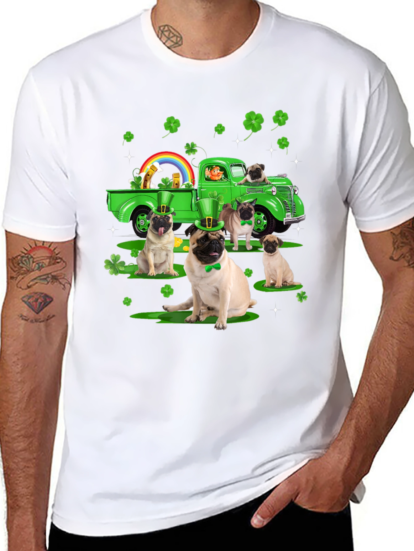 St. Patricks Day Pug Truck Tee