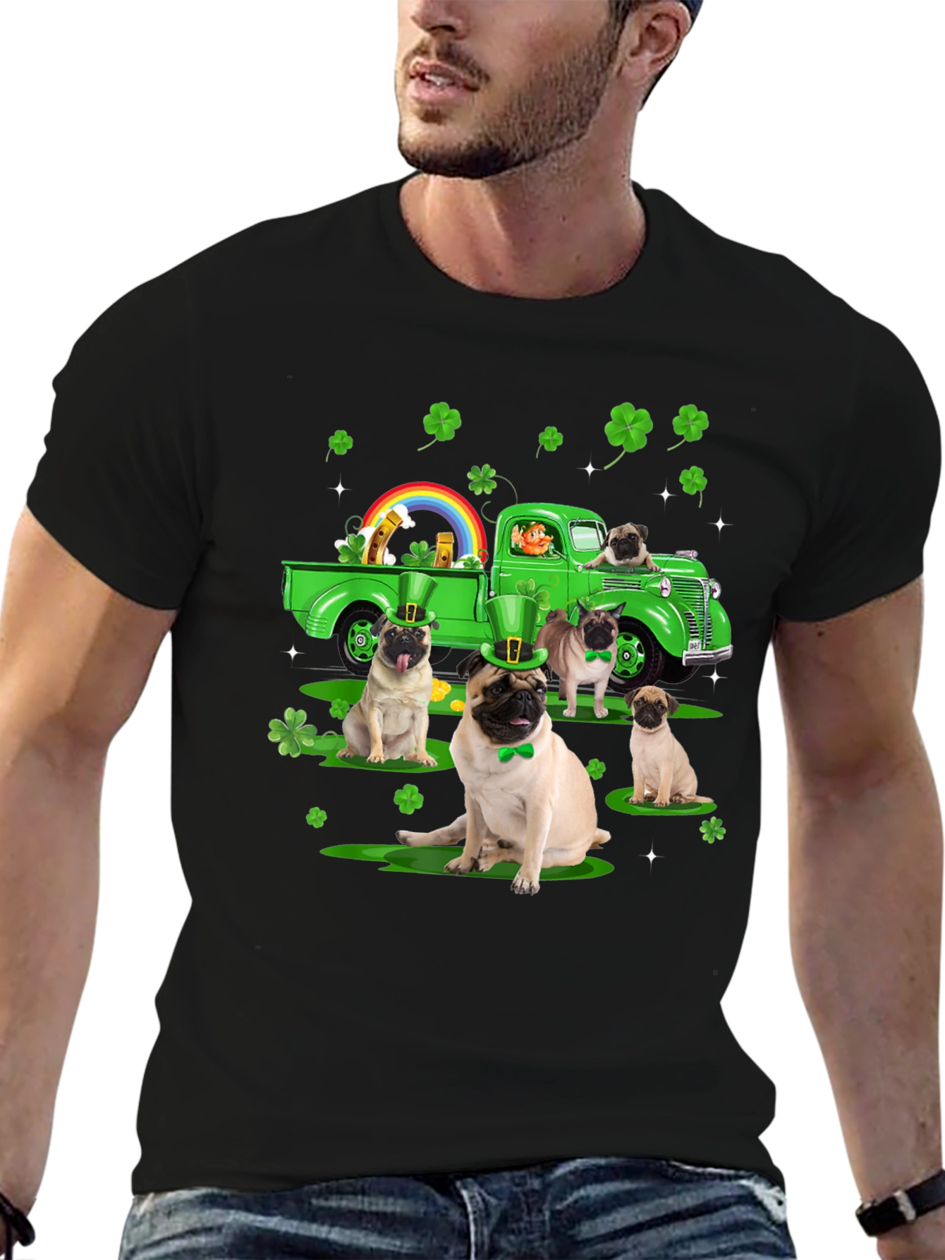 St. Patricks Day Pug Truck Tee